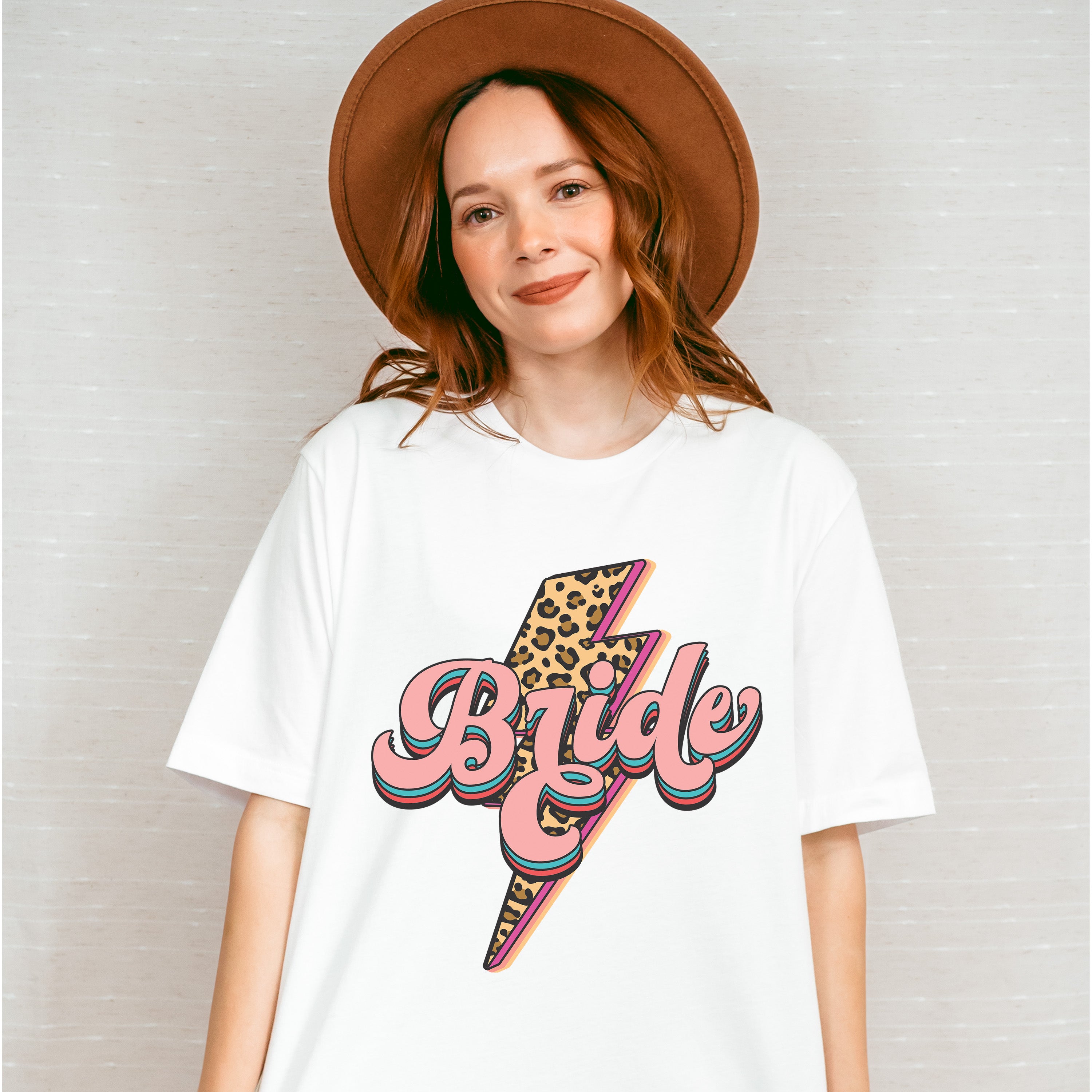 Bride Leopard Print Design - Bachelorette Unisex Crewneck T-Shirt Sweatshirt Hoodie