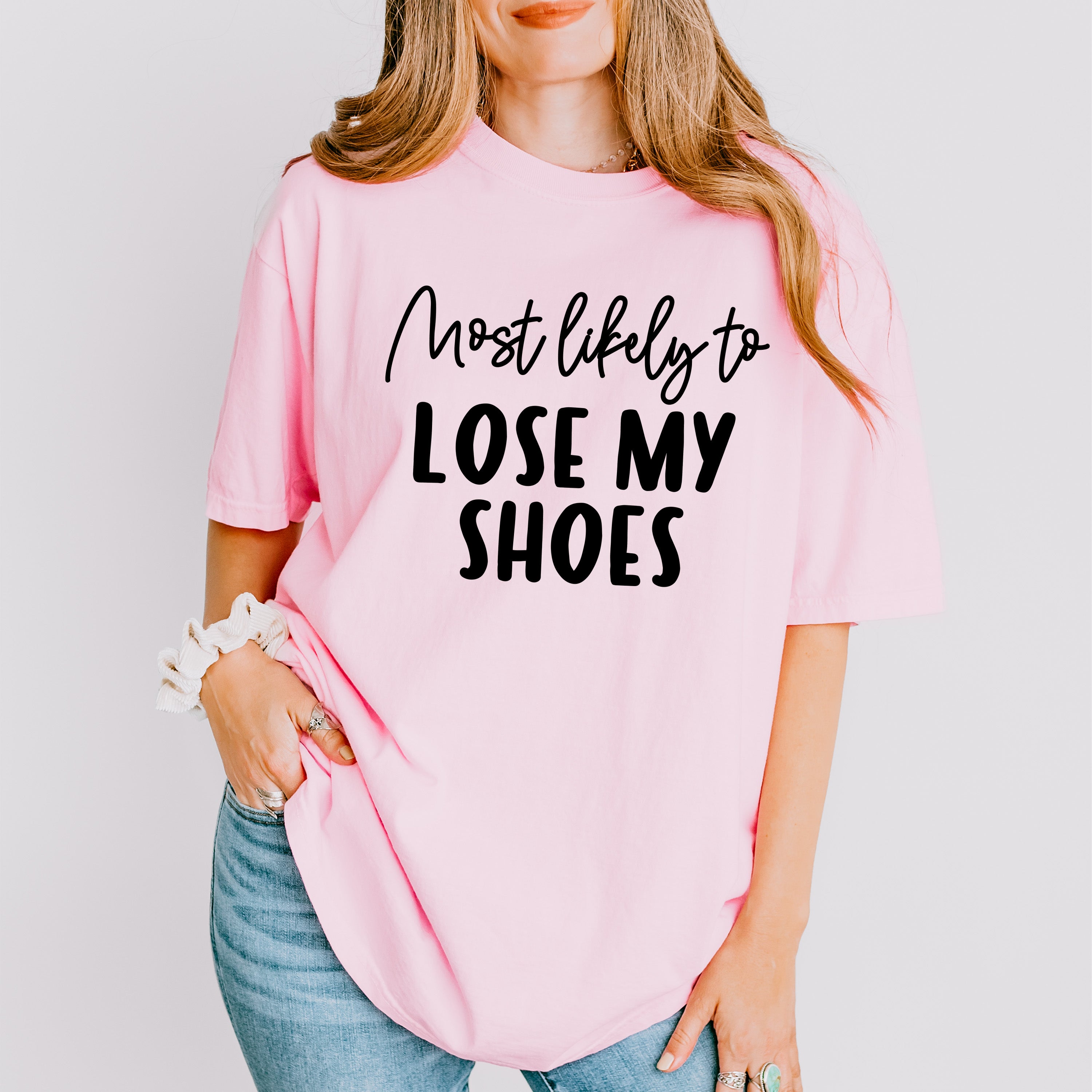 Most Likely To Lose My Shoes - Wedding Crew Unisex Crewneck T-Shirt Sweatshirt Hoodie