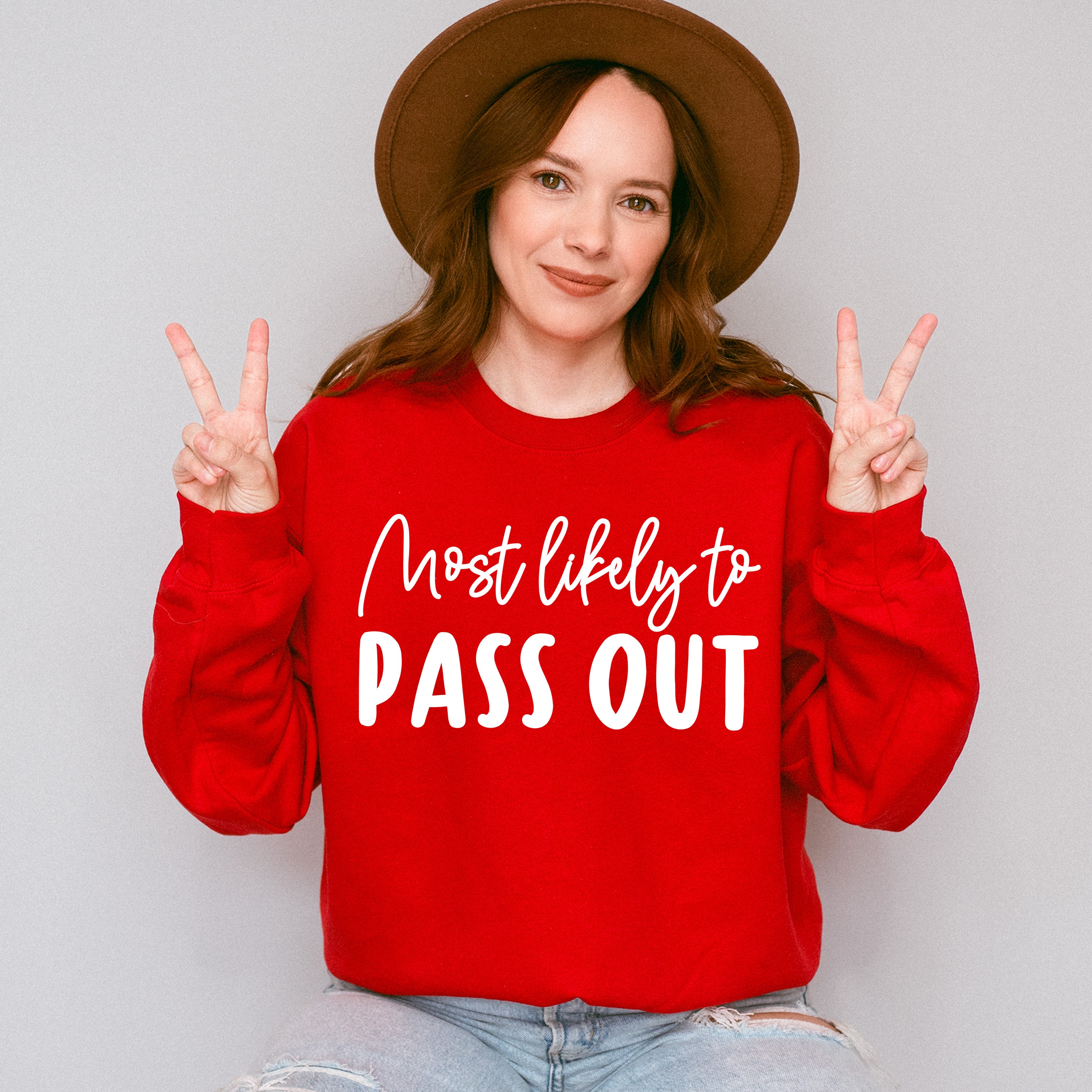 Most Likely To Pass Out - Wedding Crew Unisex Crewneck T-Shirt Sweatshirt Hoodie