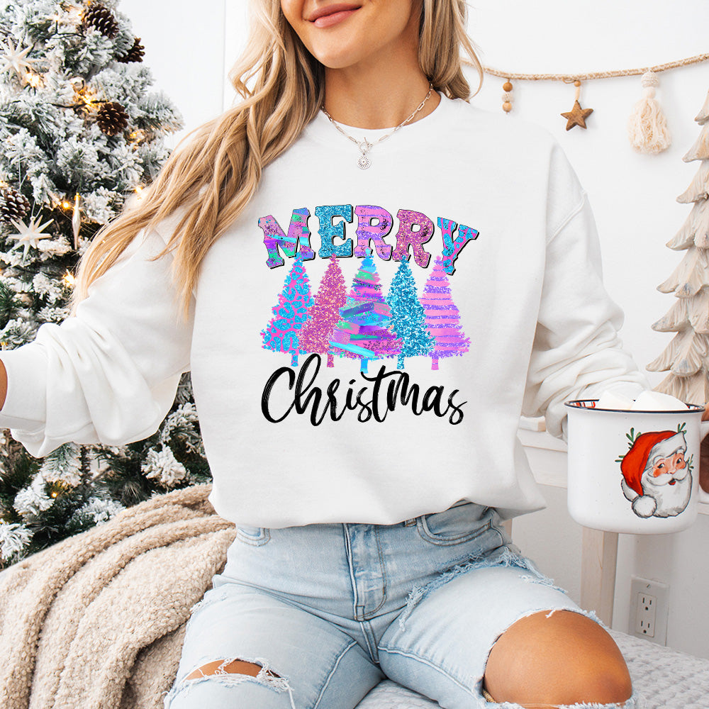 Merry Christmas Trees - Christmas Unisex Crewneck T-Shirt Sweatshirt Hoodie