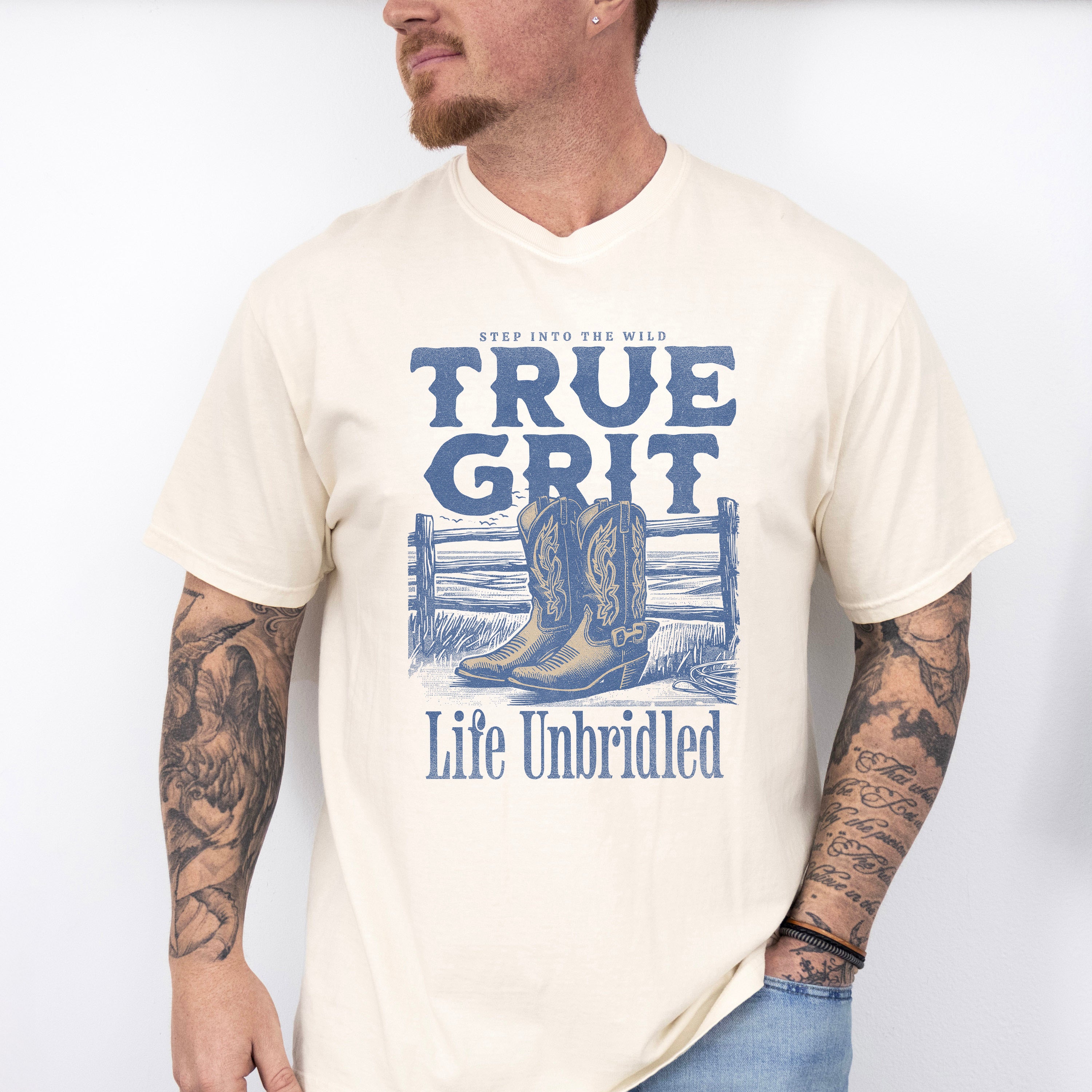 True Grit Life Unbridled Design - Rodeo Unisex Crewneck T-Shirt Sweatshirt Hoodie