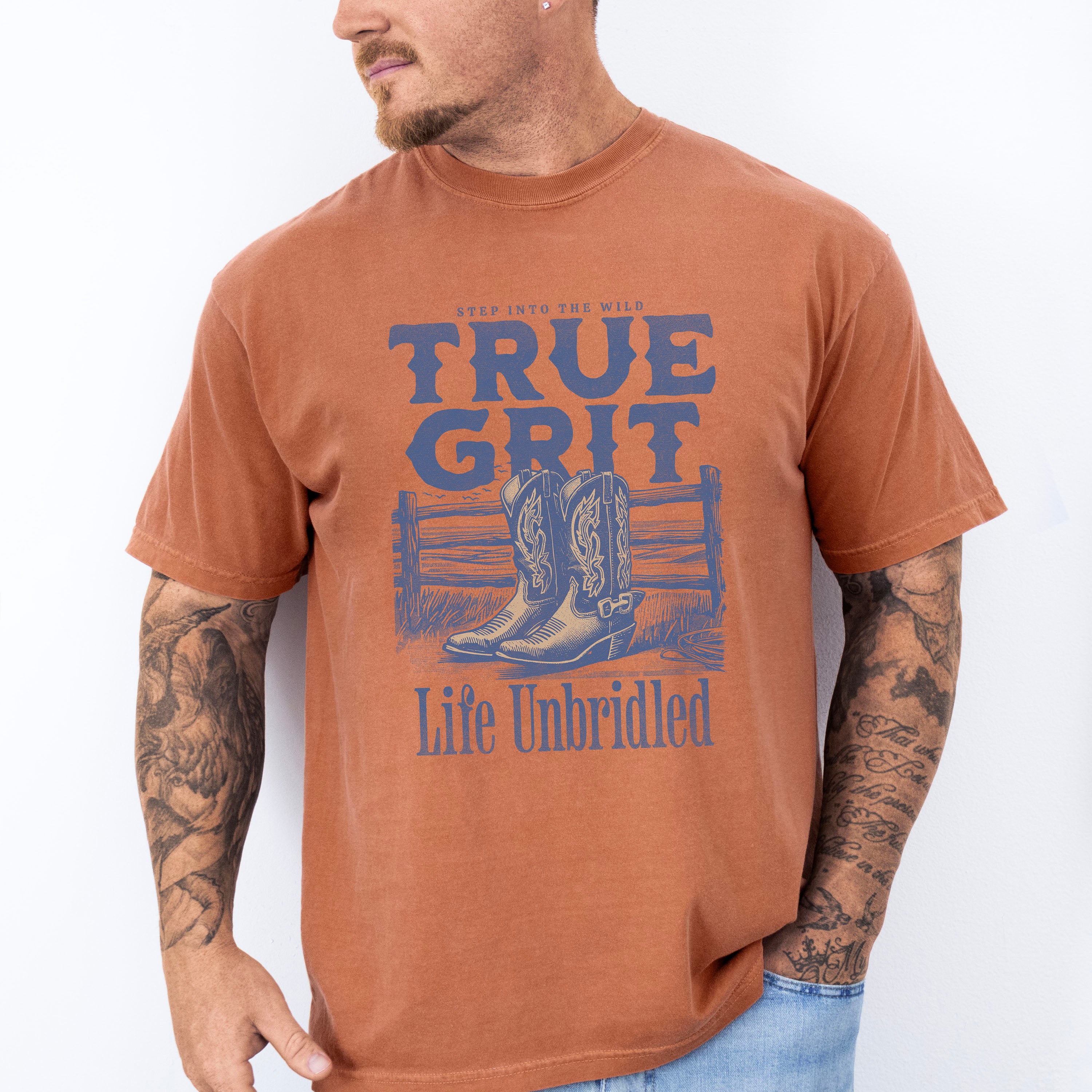True Grit Life Unbridled Design - Rodeo Unisex Crewneck T-Shirt Sweatshirt Hoodie