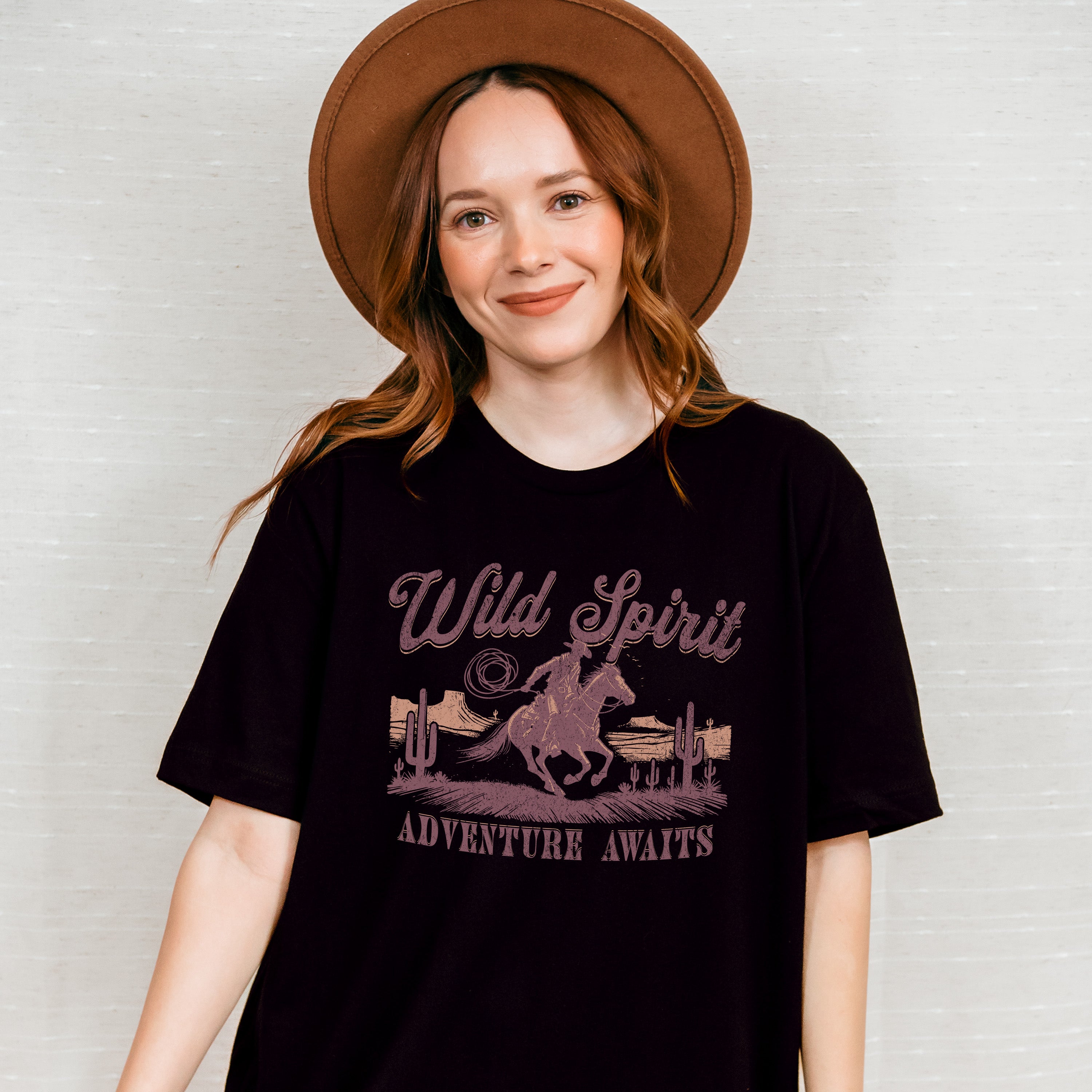 Wild Spirit Adventure Awaits Design - Rodeo Unisex Crewneck T-Shirt Sweatshirt Hoodie