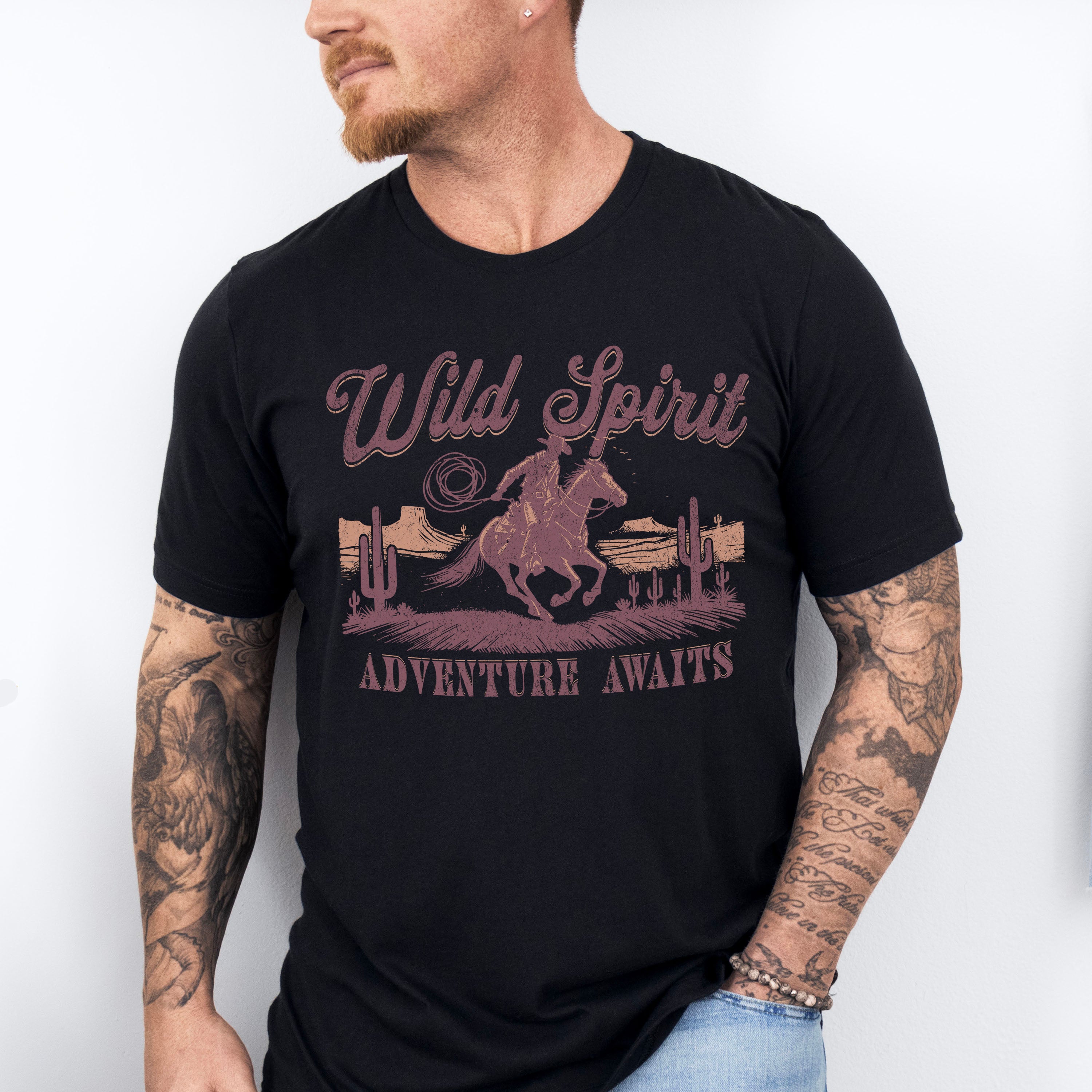 Wild Spirit Adventure Awaits Design - Rodeo Unisex Crewneck T-Shirt Sweatshirt Hoodie