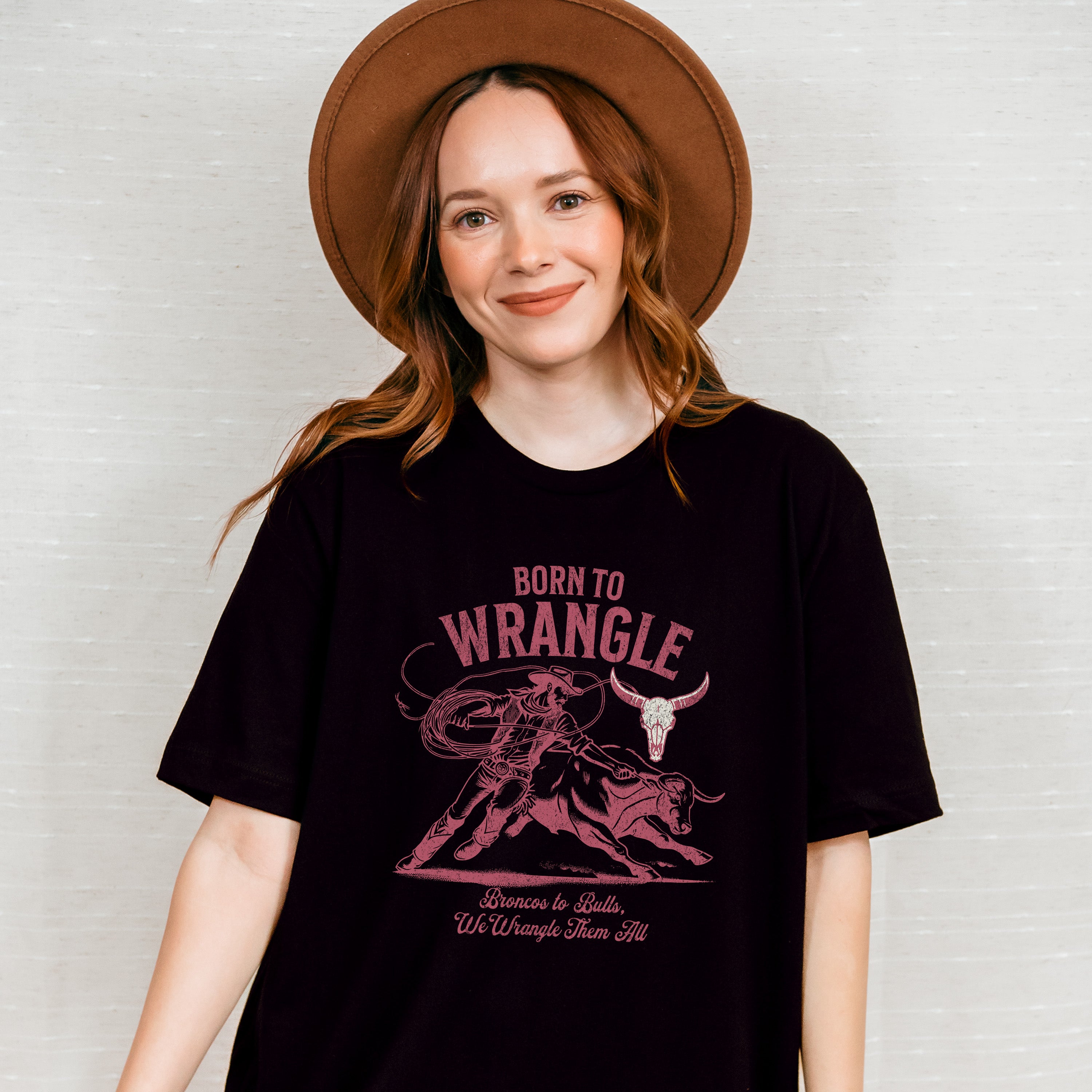 Born To Wrangle Design - Rodeo Unisex Crewneck T-Shirt Sweatshirt Hoodie