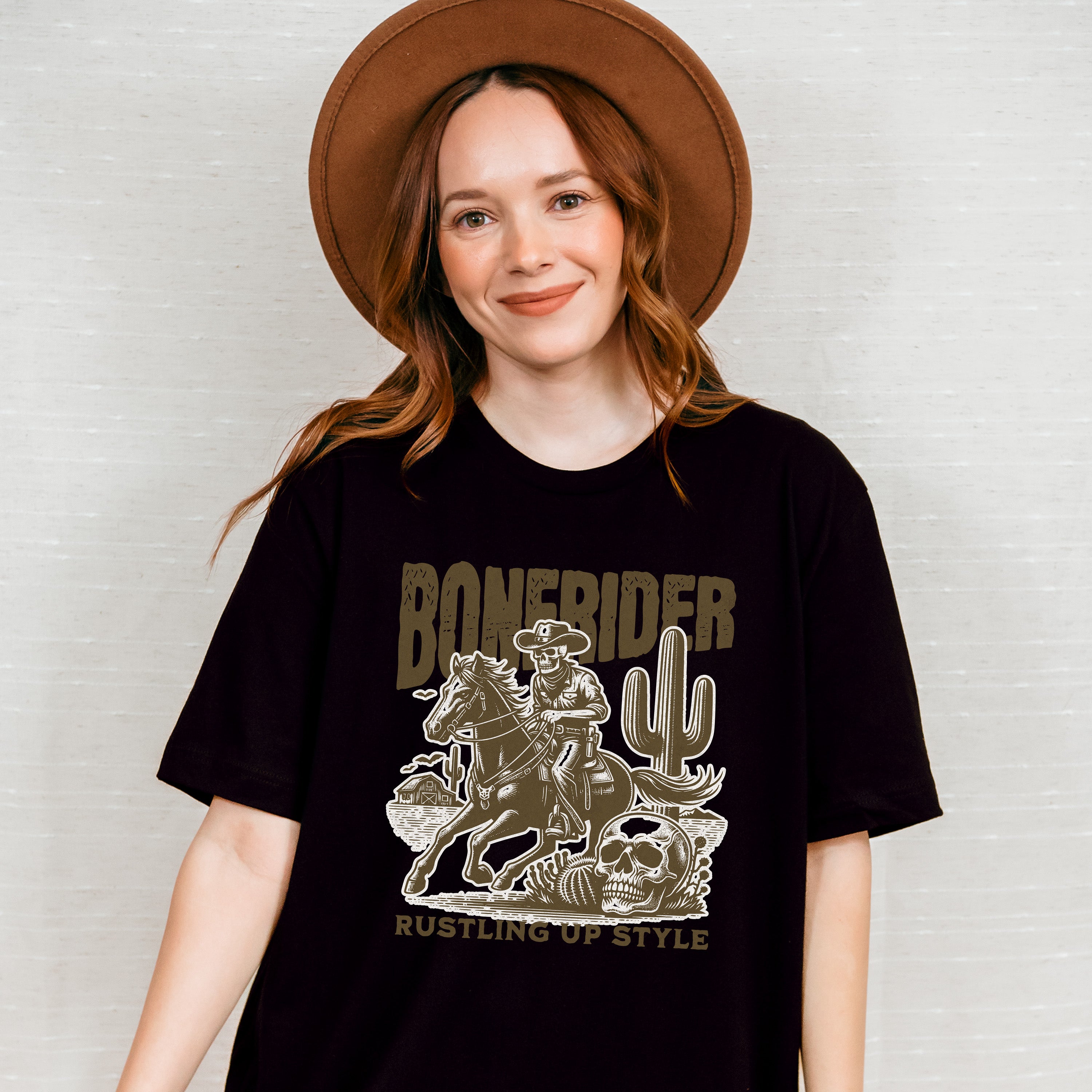 Bonerider Rustling Up Style Design - Rodeo Unisex Crewneck T-Shirt Sweatshirt Hoodie