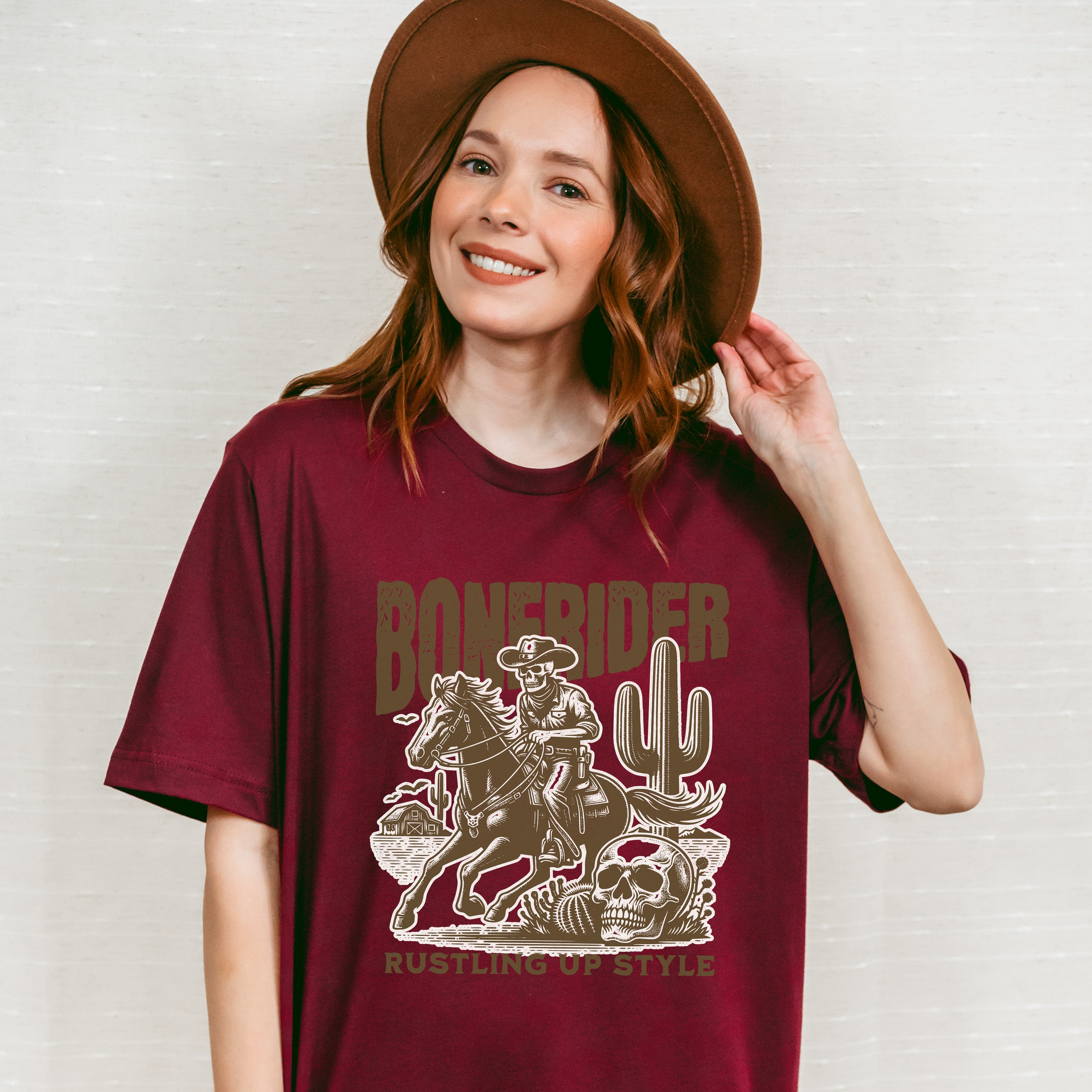 Bonerider Rustling Up Style Design - Rodeo Unisex Crewneck T-Shirt Sweatshirt Hoodie