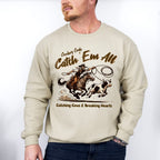 Cowboy Catch 'Em All Design - Rodeo Unisex Crewneck T-Shirt Sweatshirt Hoodie