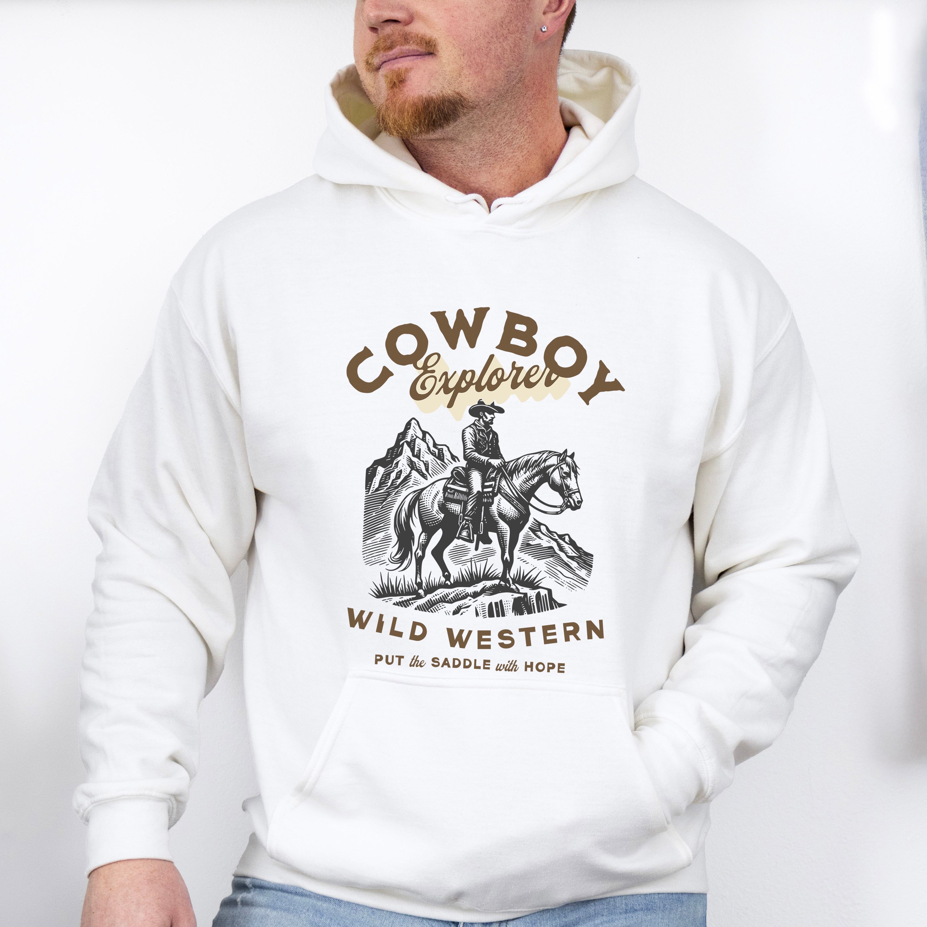 Cowboy Wild Western Design - Rodeo Unisex Crewneck T-Shirt Sweatshirt Hoodie