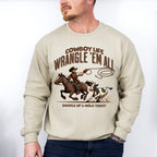 Cowboy Life Wrangle Em All Design - Rodeo Unisex Crewneck T-Shirt Sweatshirt Hoodie