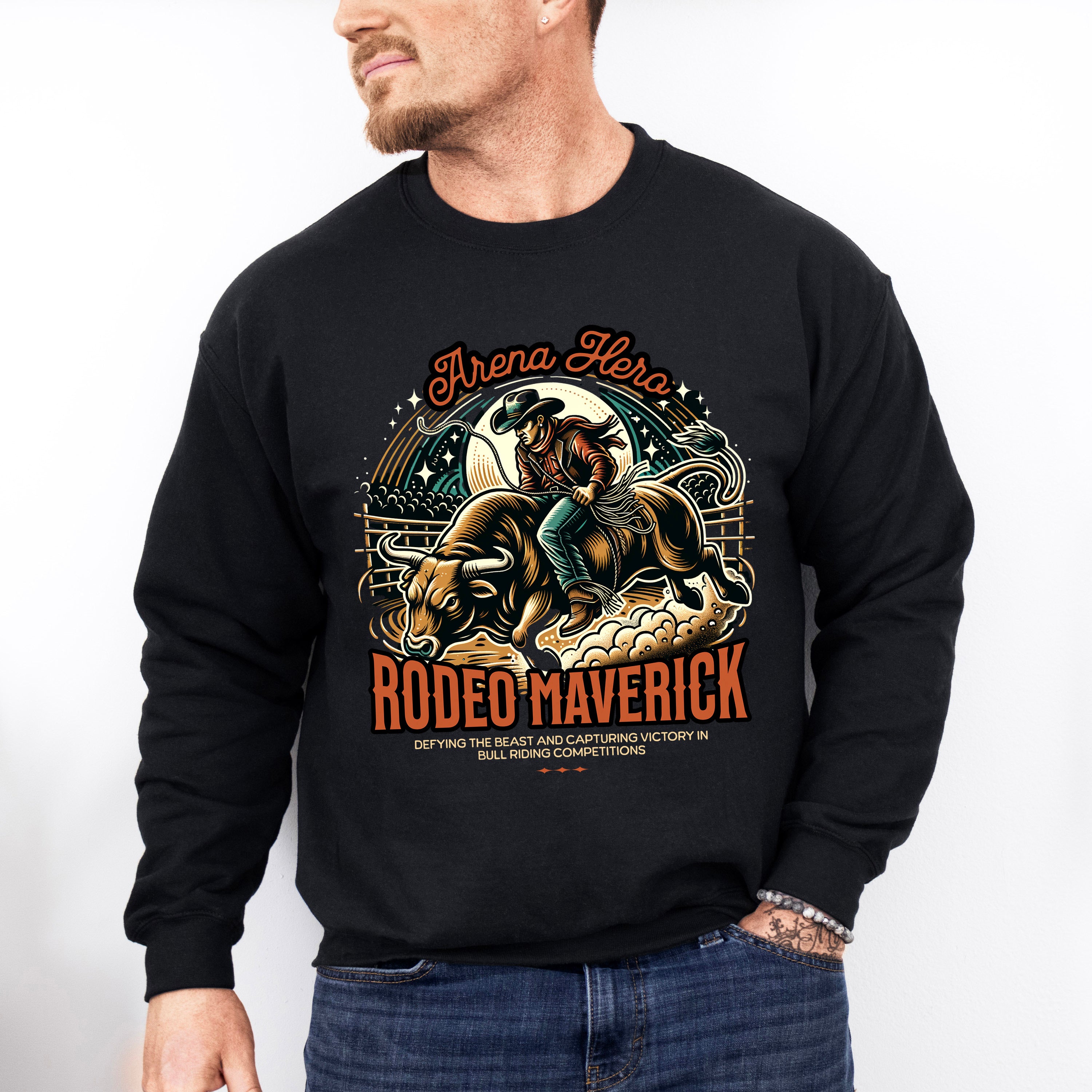 Arena Hero Rodeo Maverick Design - Rodeo Unisex Crewneck T-Shirt Sweatshirt Hoodie