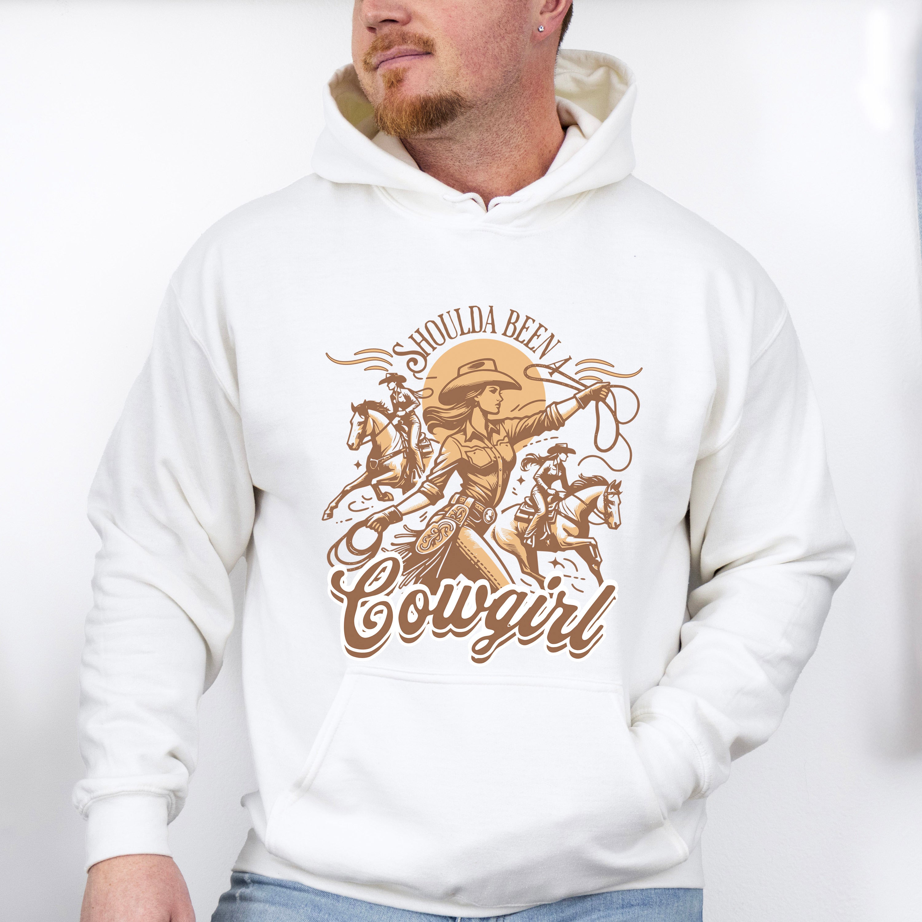 Shoulda Been a Cowgirl Design - Rodeo Unisex Crewneck T-Shirt Sweatshirt Hoodie
