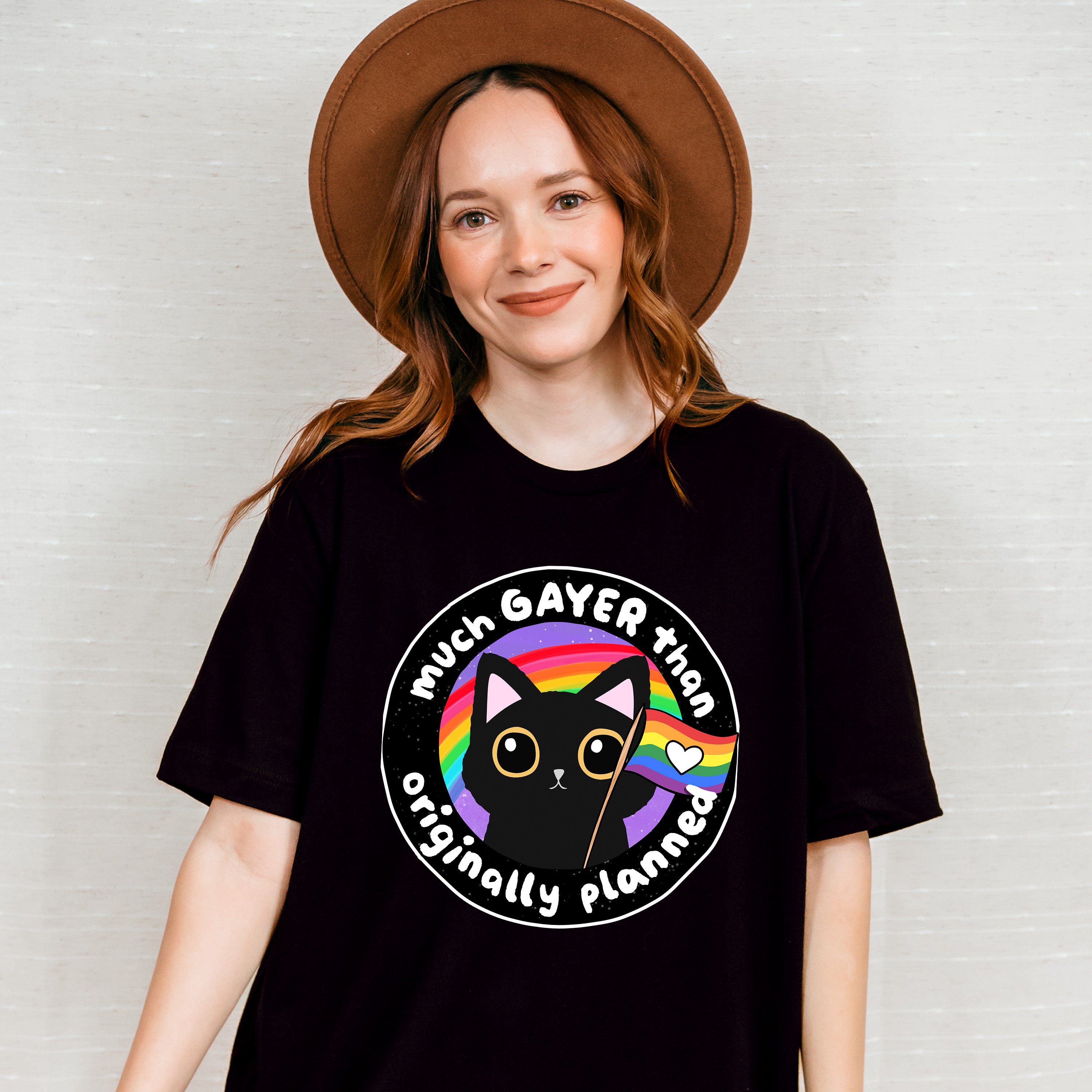Much Gayer Than Originally Planned - LGBTQ Theme Unisex Crewneck T-Shirt Sweatshirt Hoodie