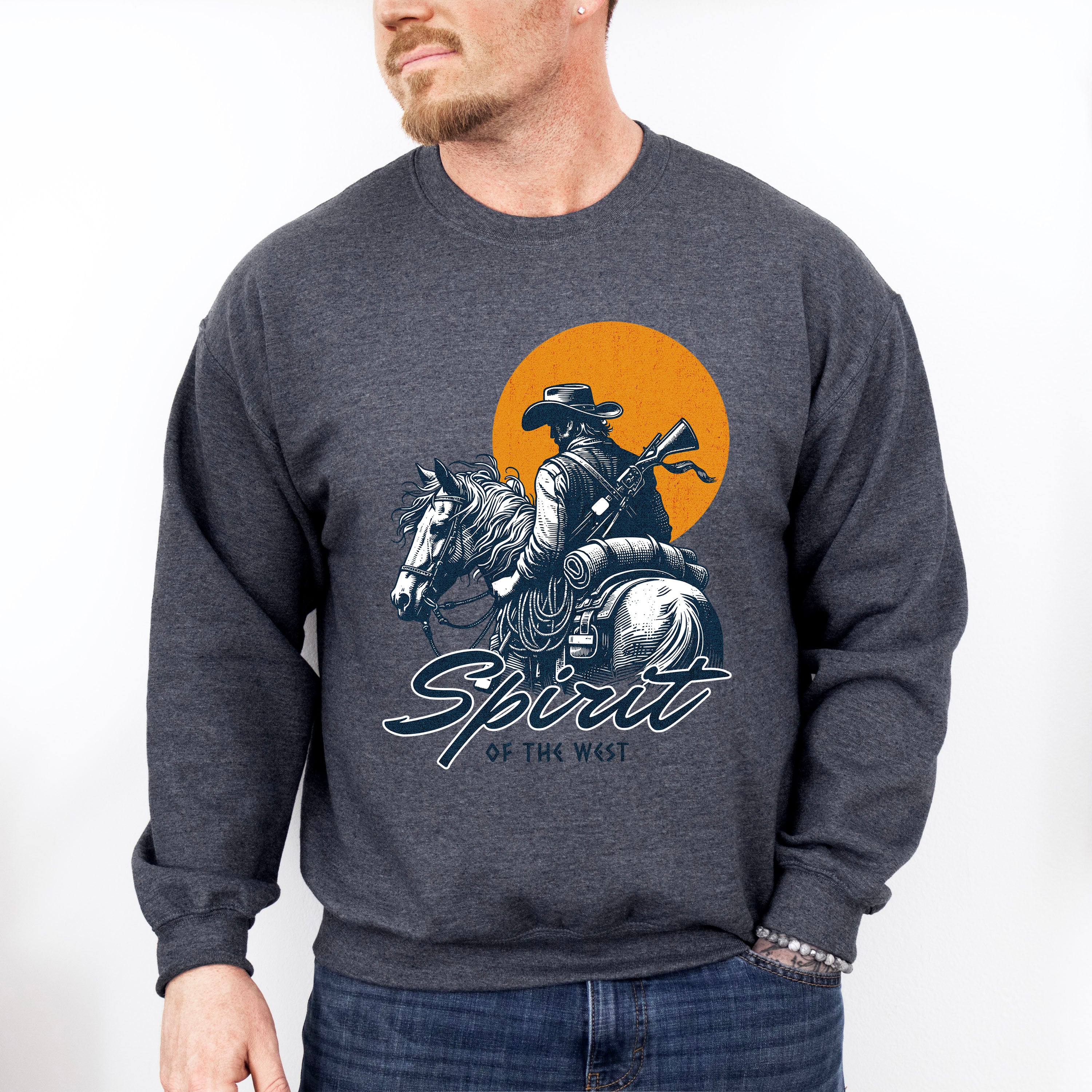 Retro Spirit Of West Design - Rodeo Unisex Crewneck T-Shirt Sweatshirt Hoodie