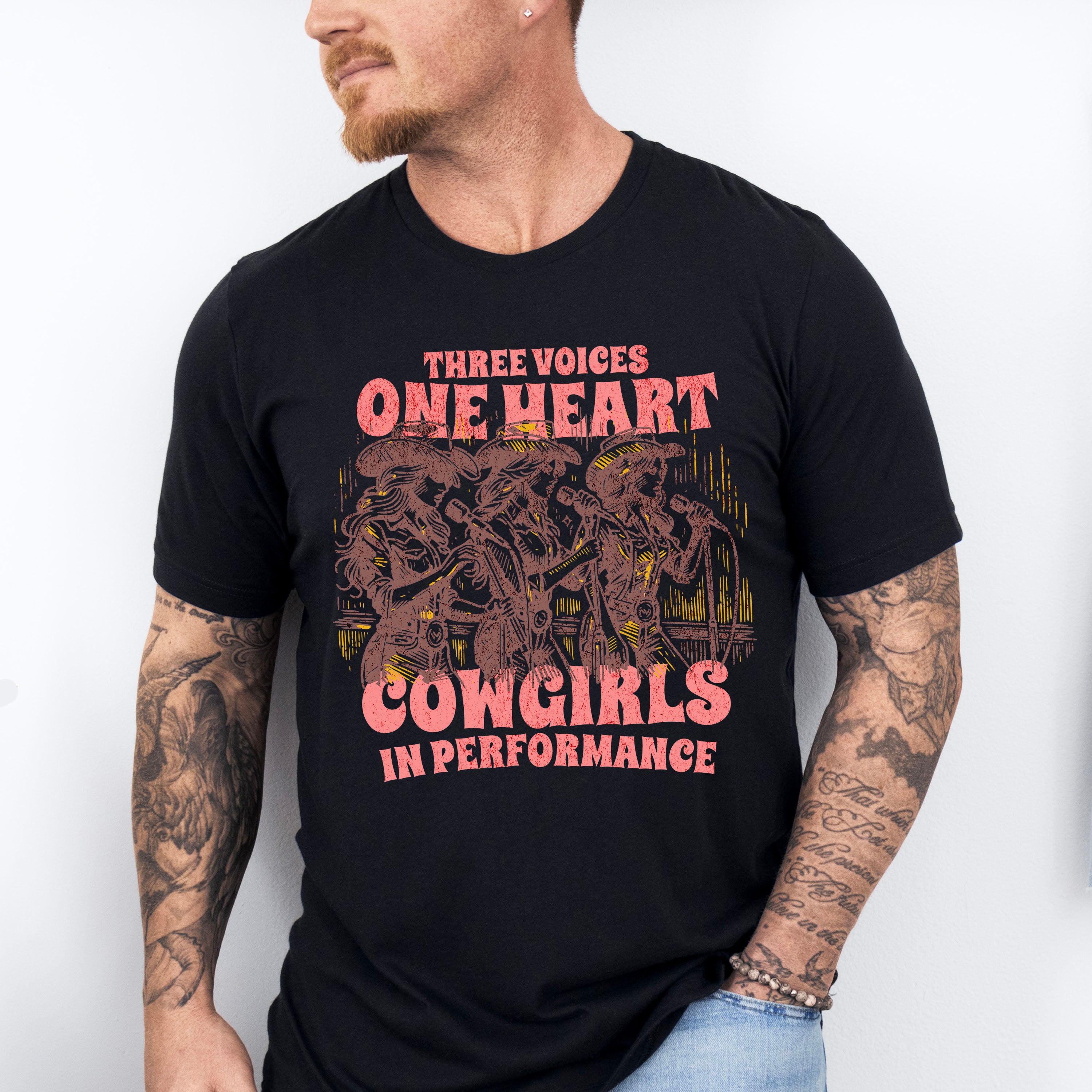 Three Voices One Heart Cowgirls In Performance Design - Rodeo Unisex Crewneck T-Shirt Sweatshirt Hoodie