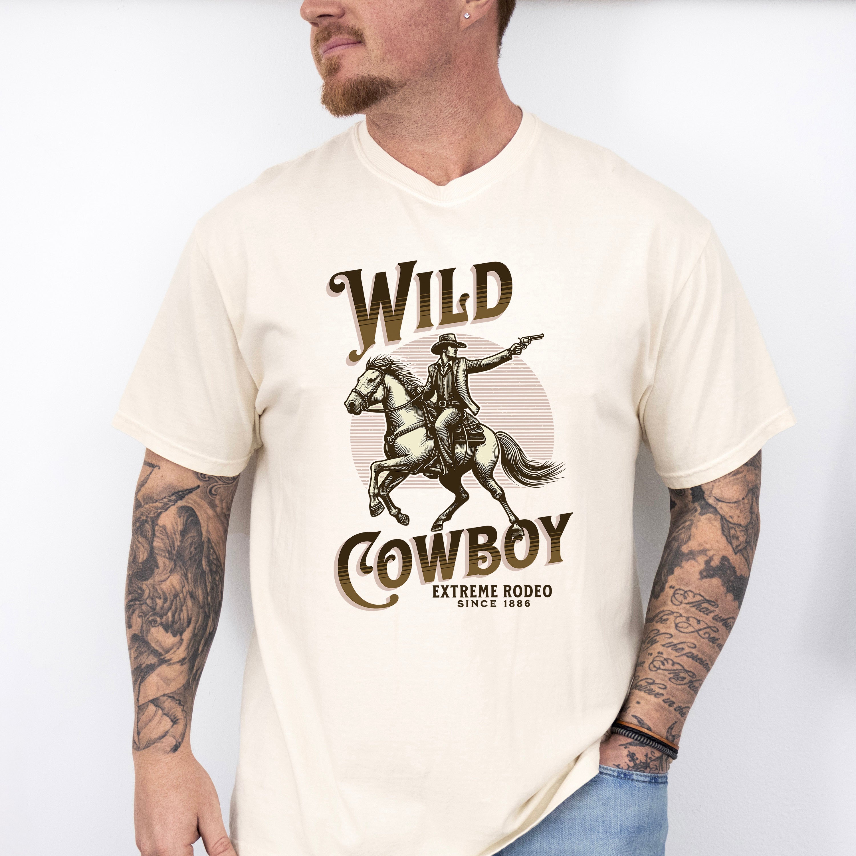 Wild Cowboy Extreme Rodeo Design - Rodeo Unisex Crewneck T-Shirt Sweatshirt Hoodie