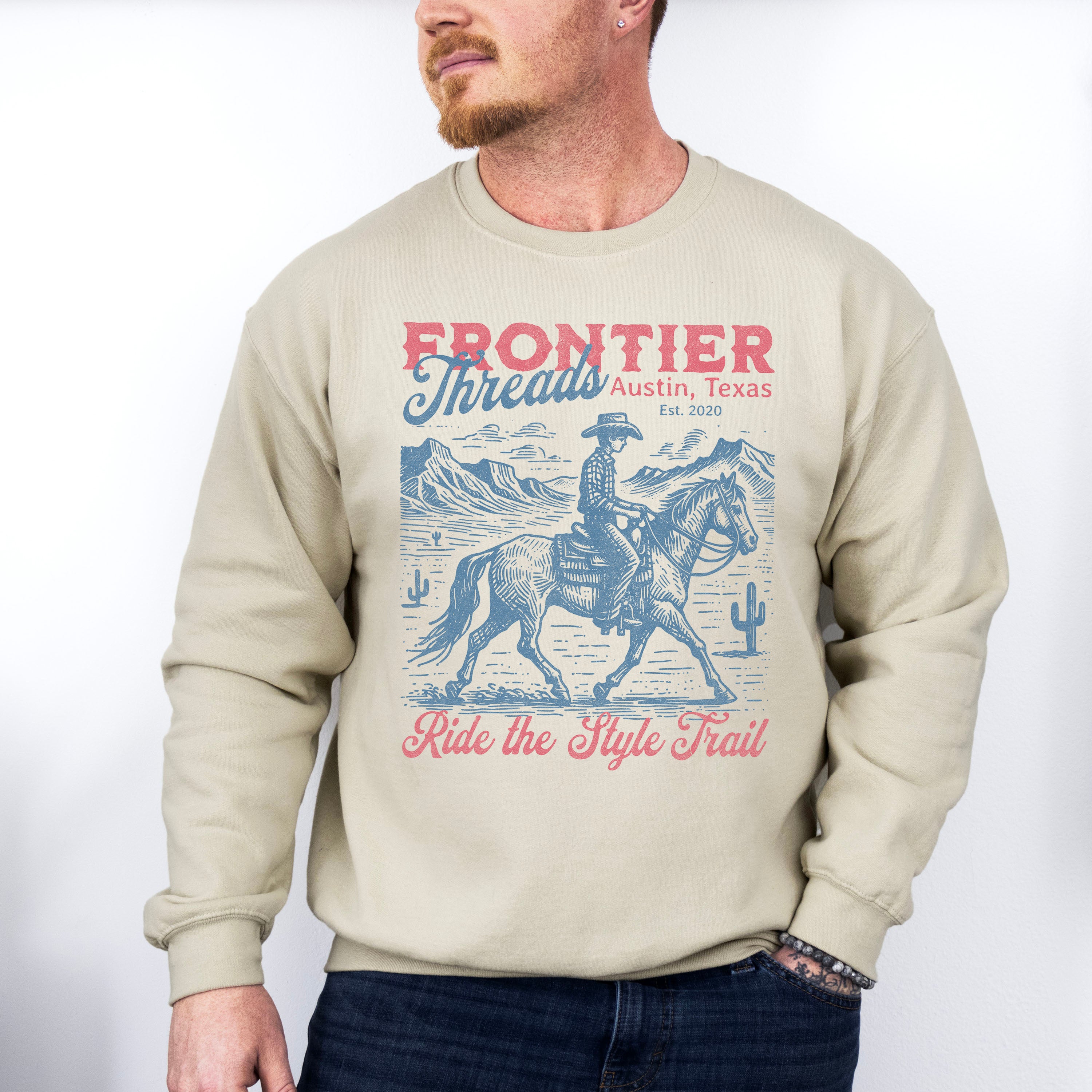 Ride The Style Trail Design - Rodeo Unisex Crewneck T-Shirt Sweatshirt Hoodie