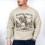 Retro Rodeo Drive Long Live Cowboys - Rodeo Unisex Crewneck T-Shirt Sweatshirt Hoodie