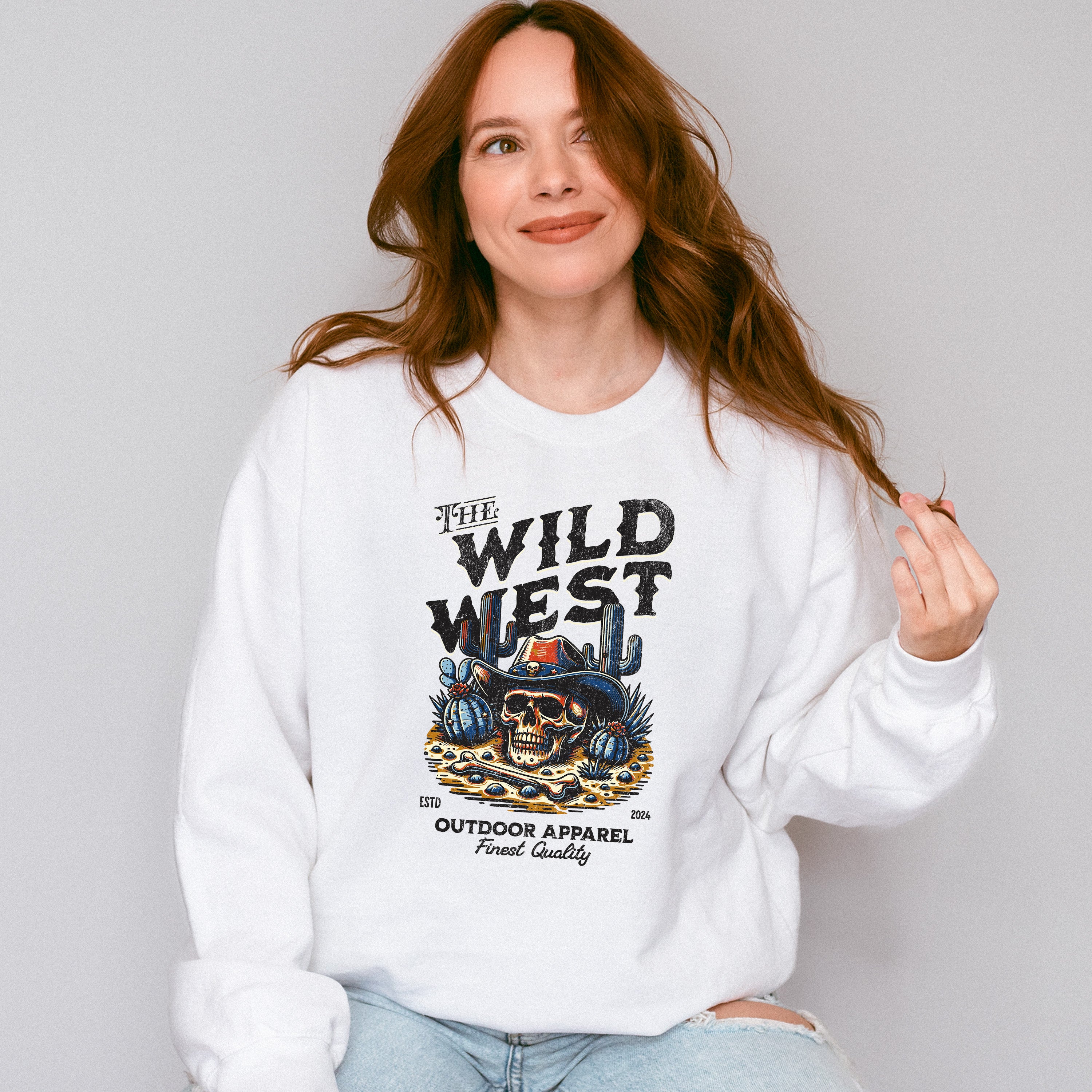 The Wild West Outdoor Apparel - Rodeo Unisex Crewneck T-Shirt Sweatshirt Hoodie