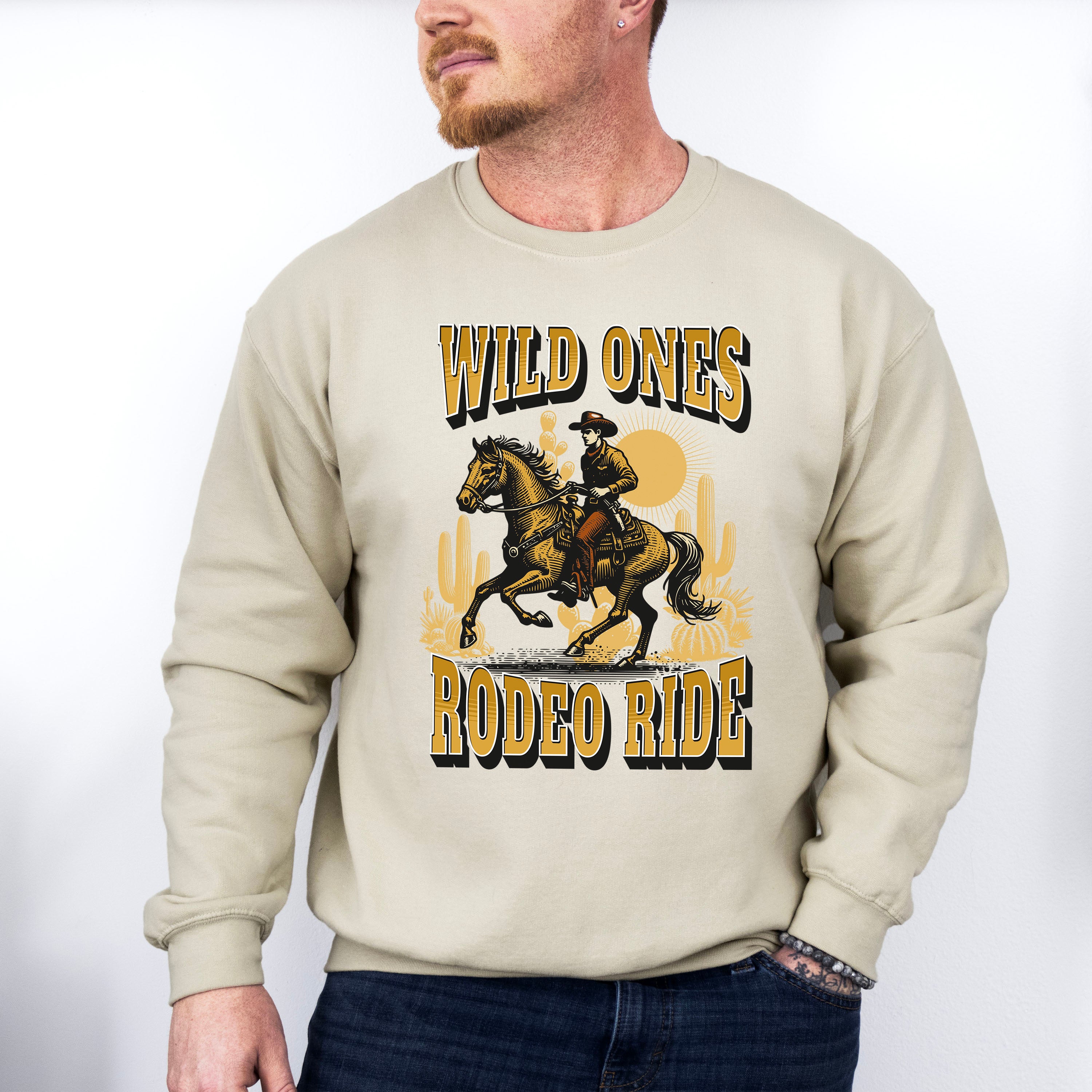 Wild Ones Rodeo Ride Design - Rodeo Unisex Crewneck T-Shirt Sweatshirt Hoodie