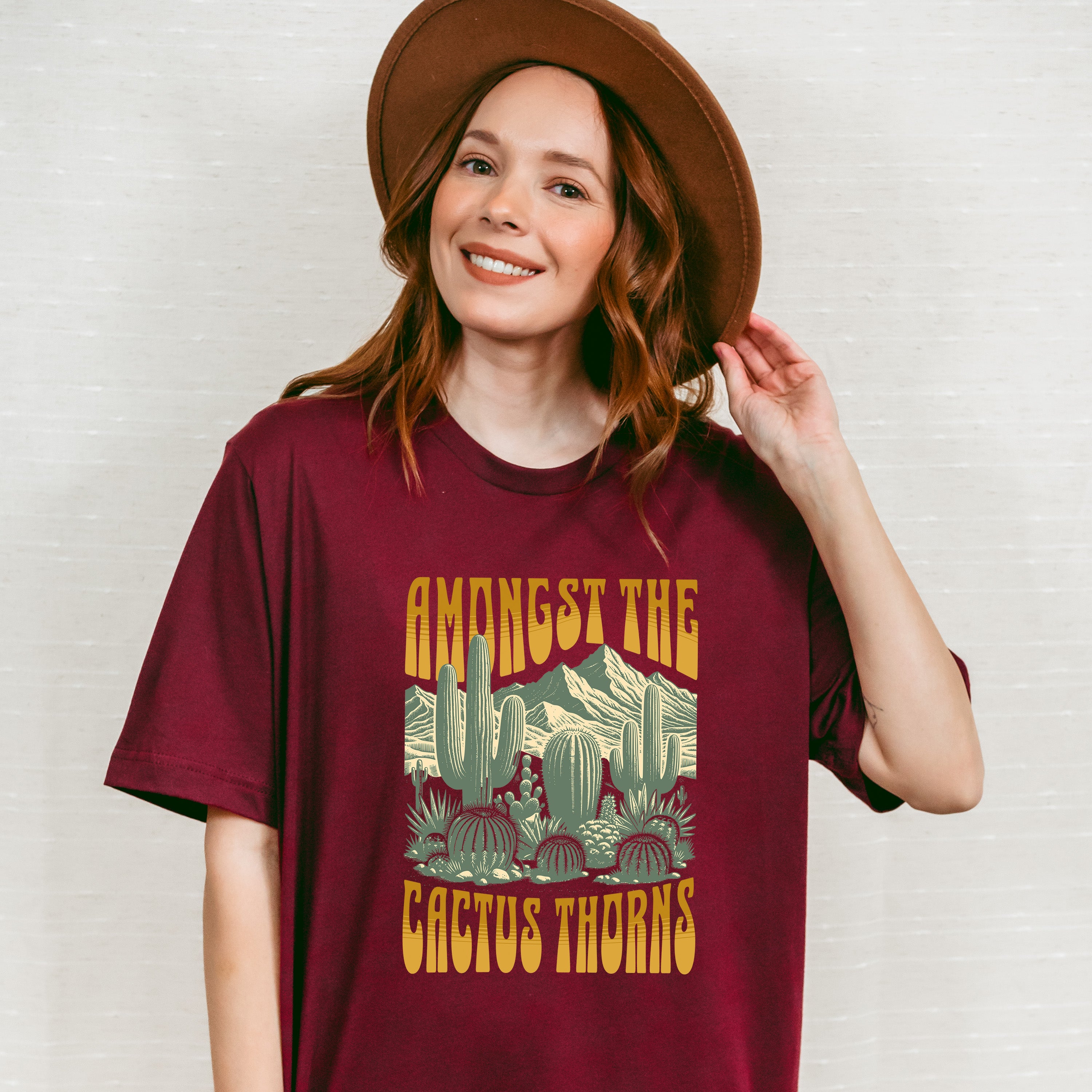 Amongst The Cactus Thorns Design - Rodeo Unisex Crewneck T-Shirt Sweatshirt Hoodie