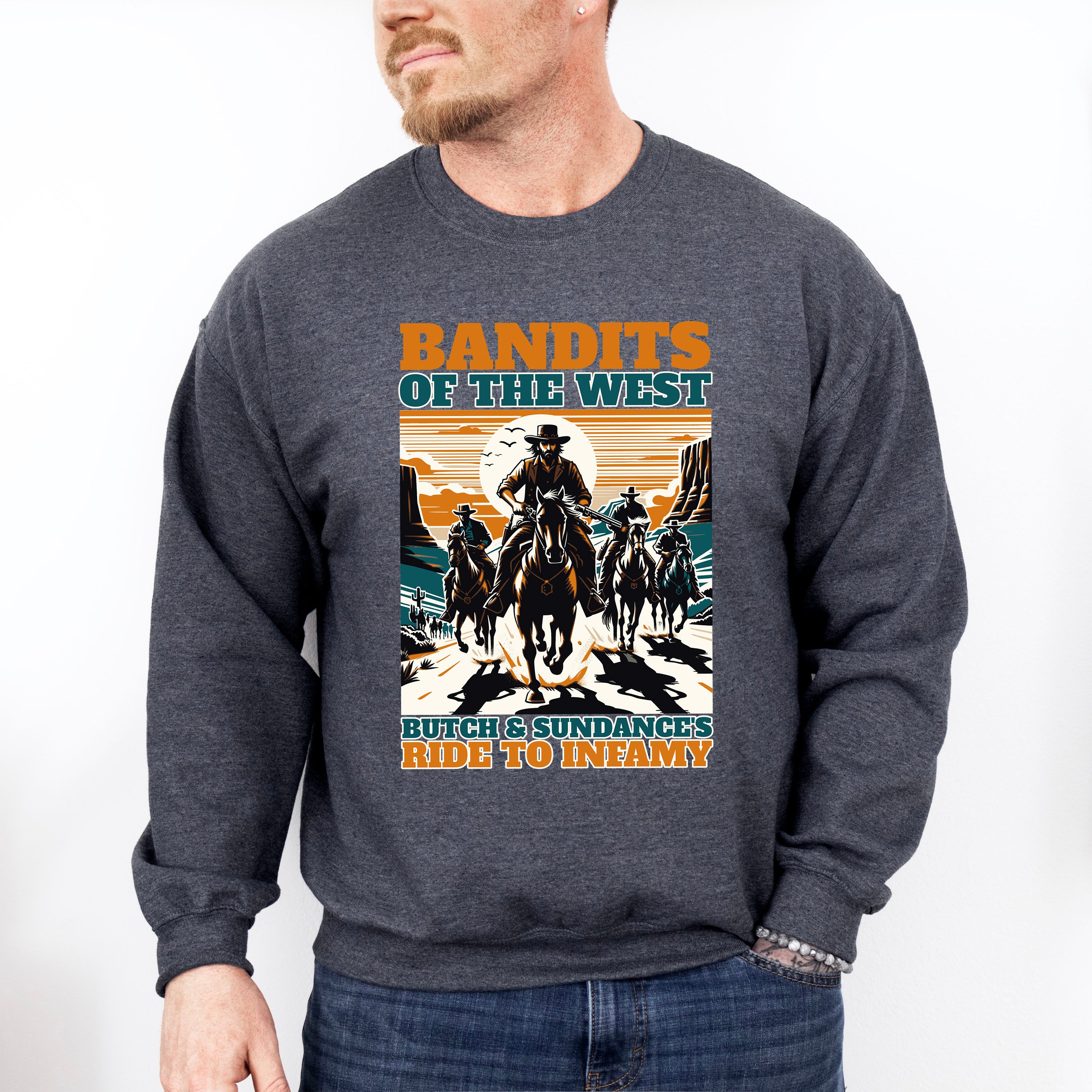 Bandits Of The West Design - Rodeo Unisex Crewneck T-Shirt Sweatshirt Hoodie