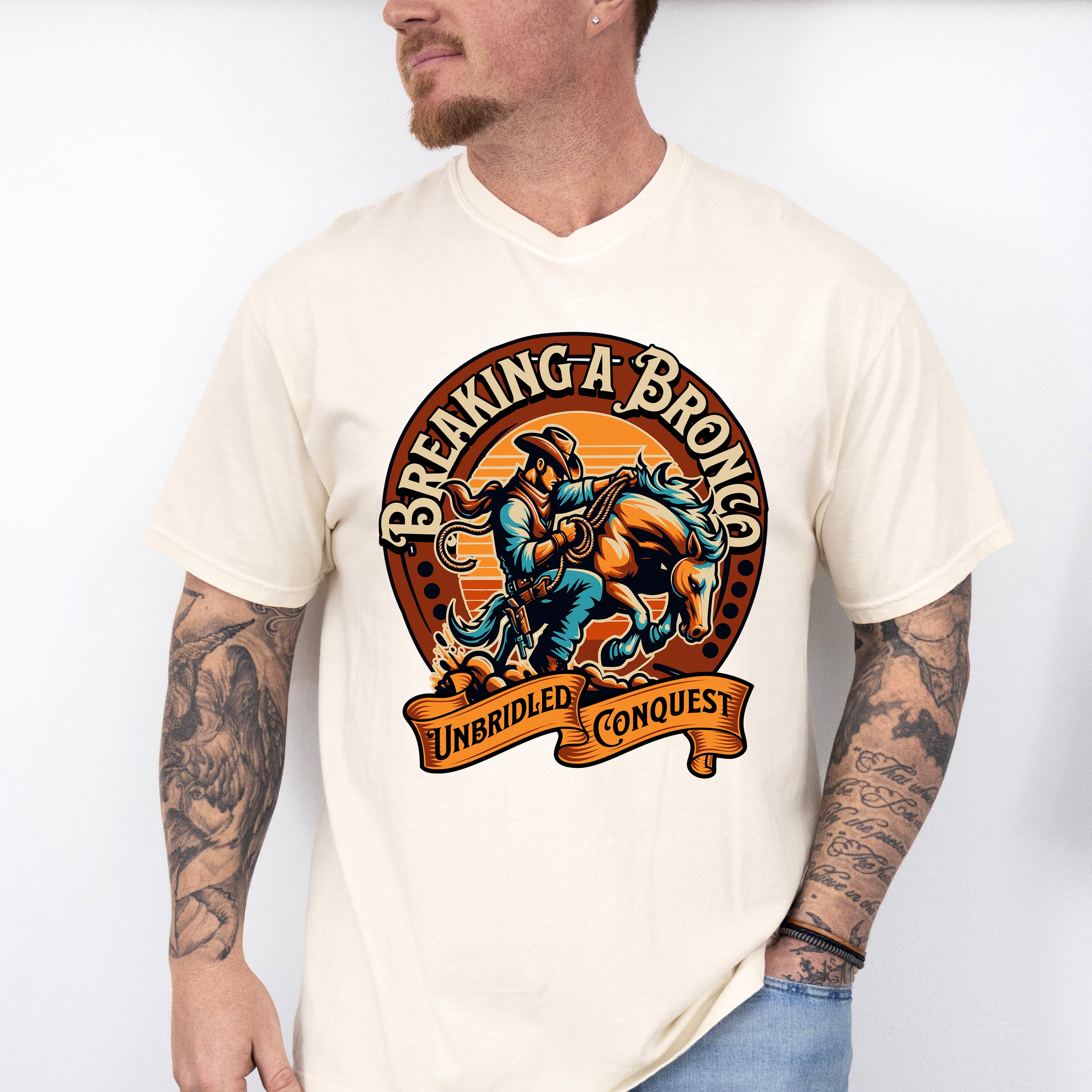 Breaking a Bronco Design - Rodeo Unisex Crewneck T-Shirt Sweatshirt Hoodie