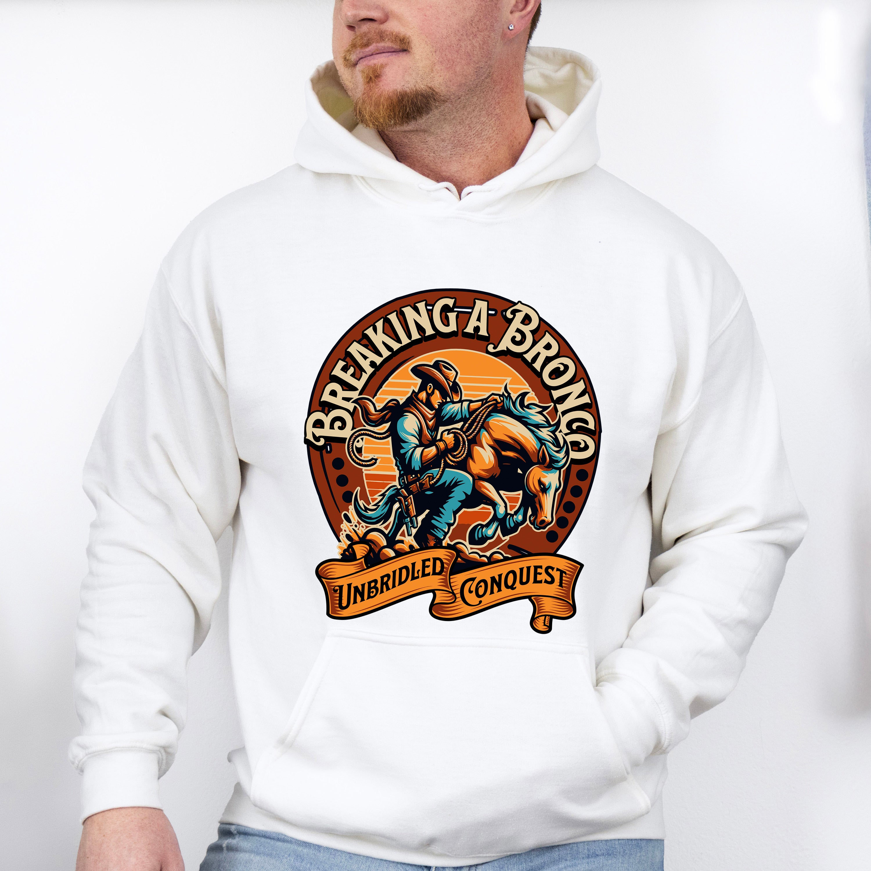 Breaking a Bronco Design - Rodeo Unisex Crewneck T-Shirt Sweatshirt Hoodie