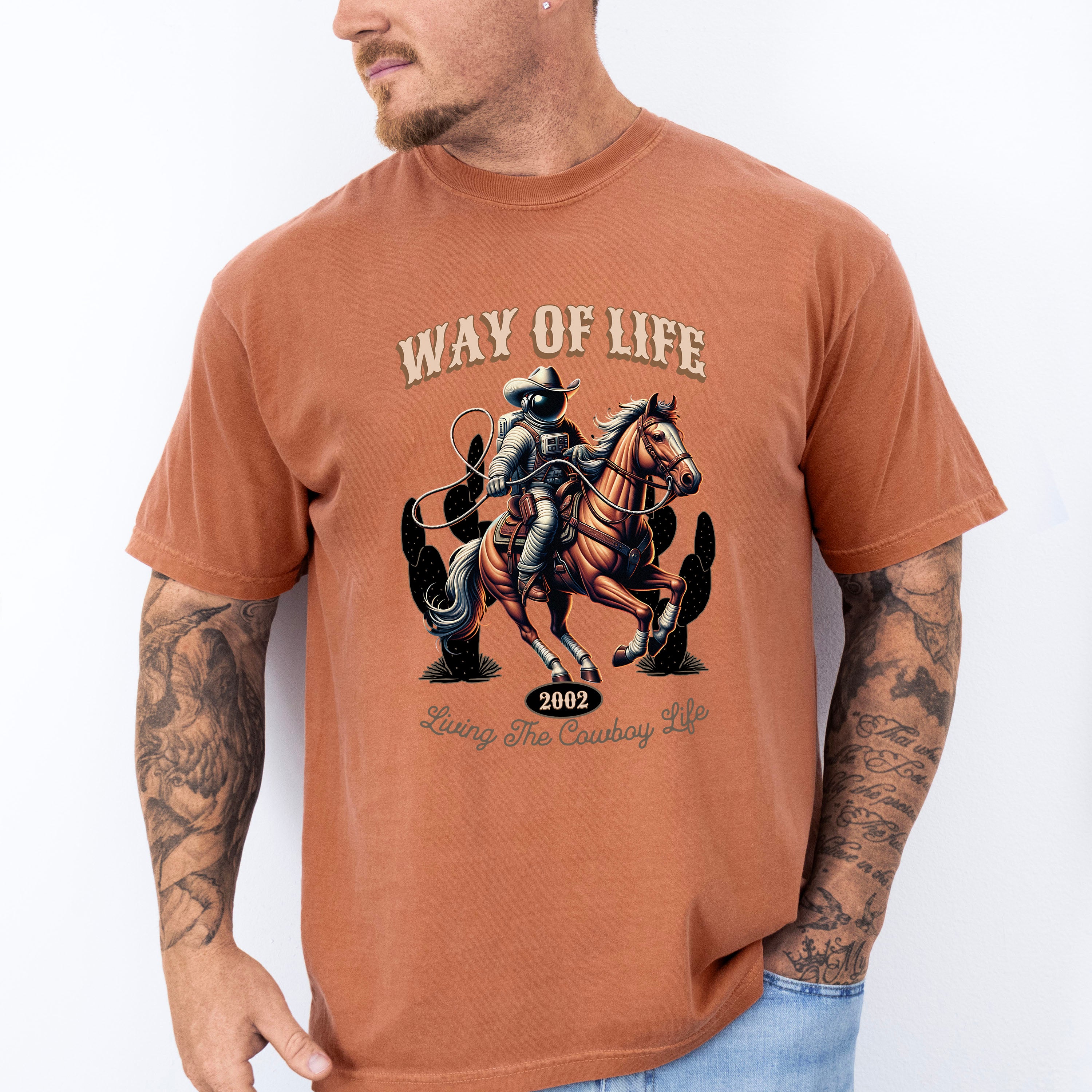 Way Of Life 2002 Design - Rodeo Unisex Crewneck T-Shirt Sweatshirt Hoodie