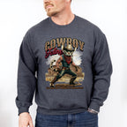 Cowboy Feline Design - Rodeo Unisex Crewneck T-Shirt Sweatshirt Hoodie