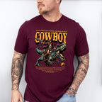 The Prehistoric Wild West Cowboy Design - Rodeo Unisex Crewneck T-Shirt Sweatshirt Hoodie
