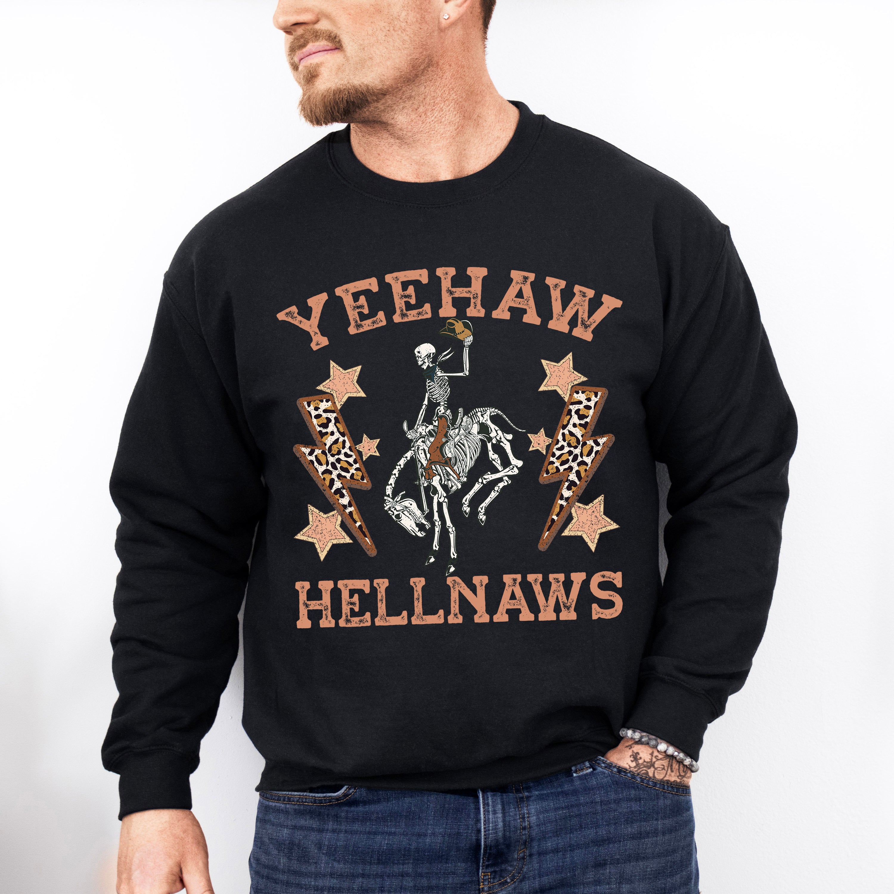 Yeehaw Hellnaws Design - Western Unisex Crewneck T-Shirt Sweatshirt Hoodie