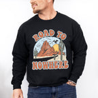 Road To Nowhere Design - Western Unisex Crewneck T-Shirt Sweatshirt Hoodie