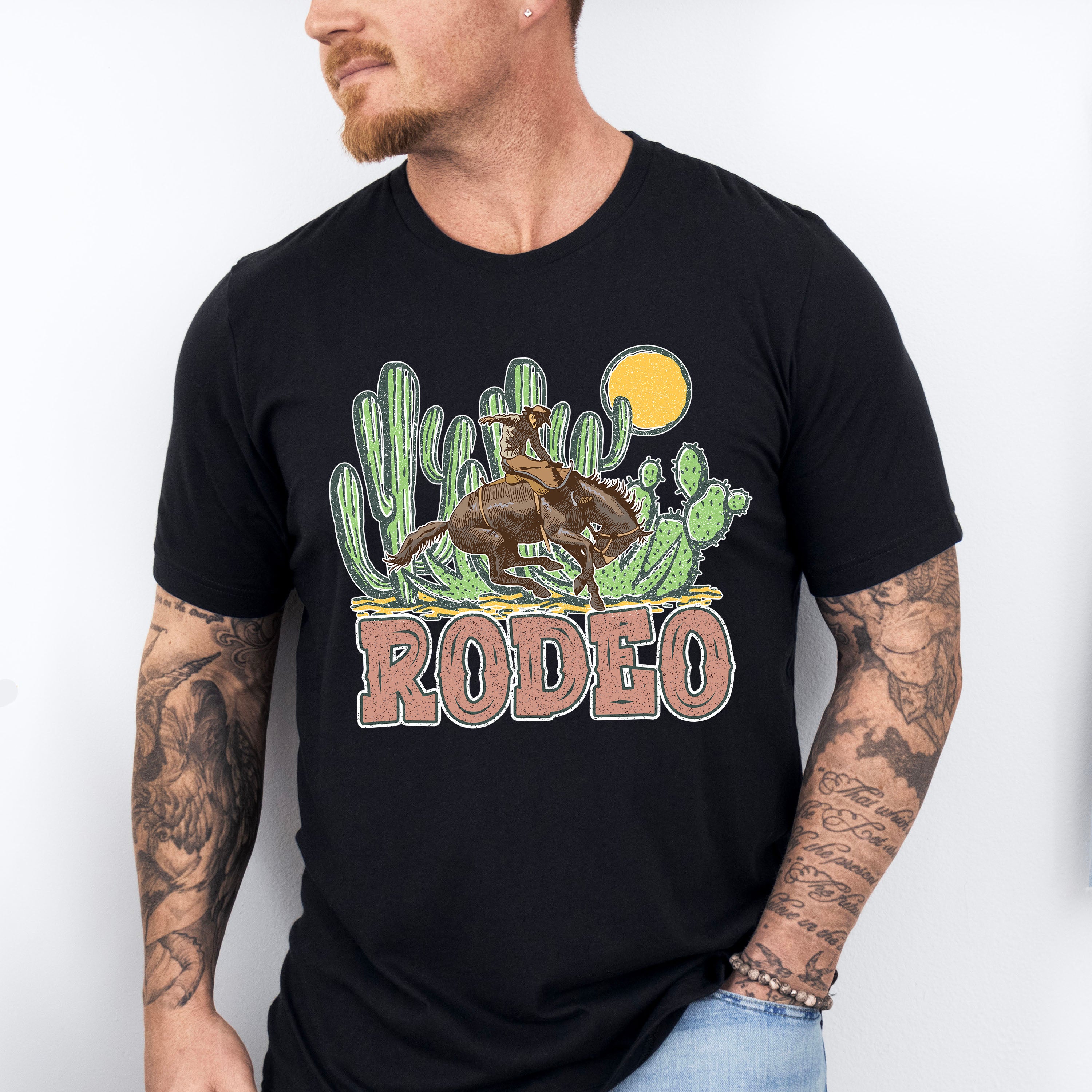 Cactus Rodeo Design - Western Unisex Crewneck T-Shirt Sweatshirt Hoodie