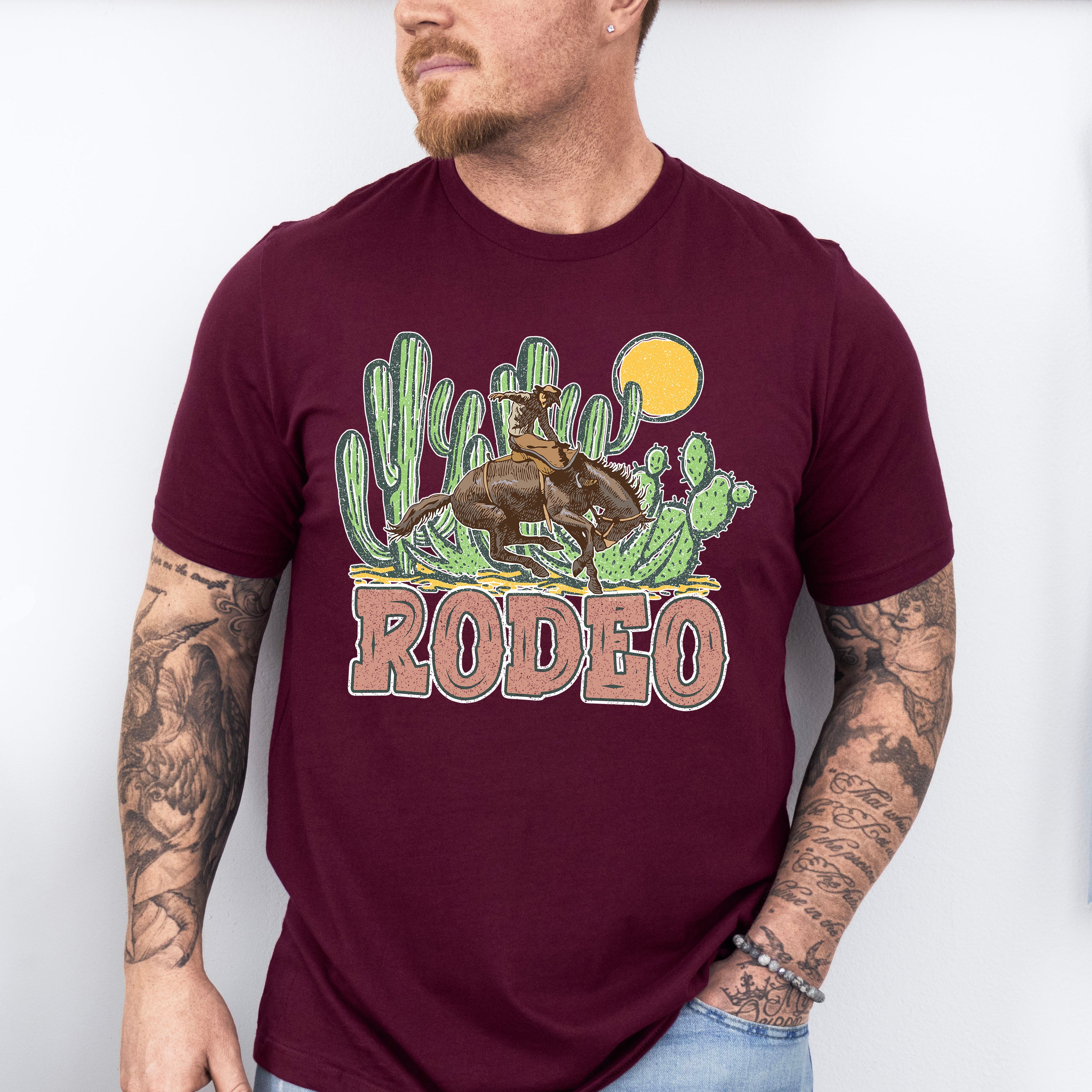 Cactus Rodeo Design - Western Unisex Crewneck T-Shirt Sweatshirt Hoodie