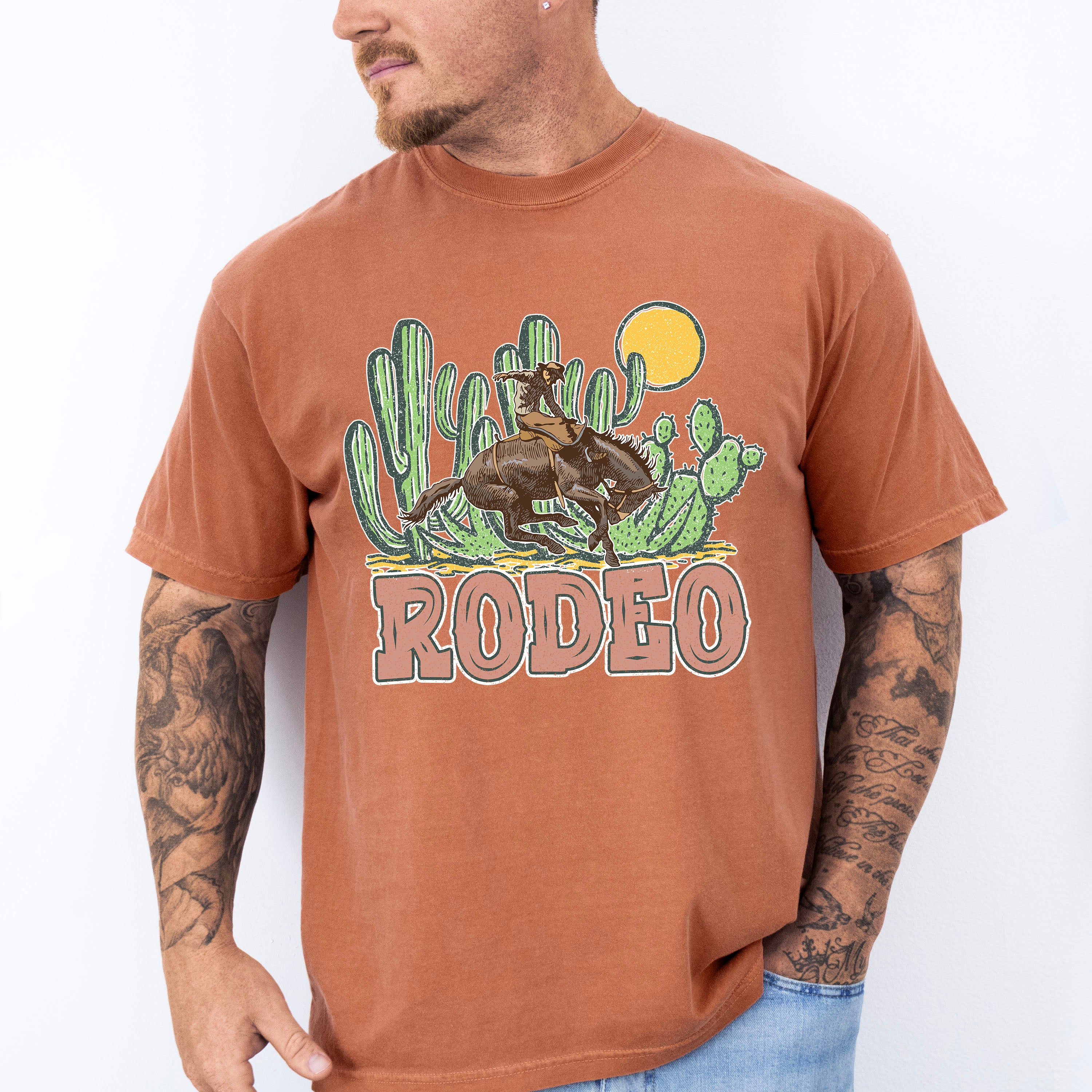 Cactus Rodeo Design - Western Unisex Crewneck T-Shirt Sweatshirt Hoodie