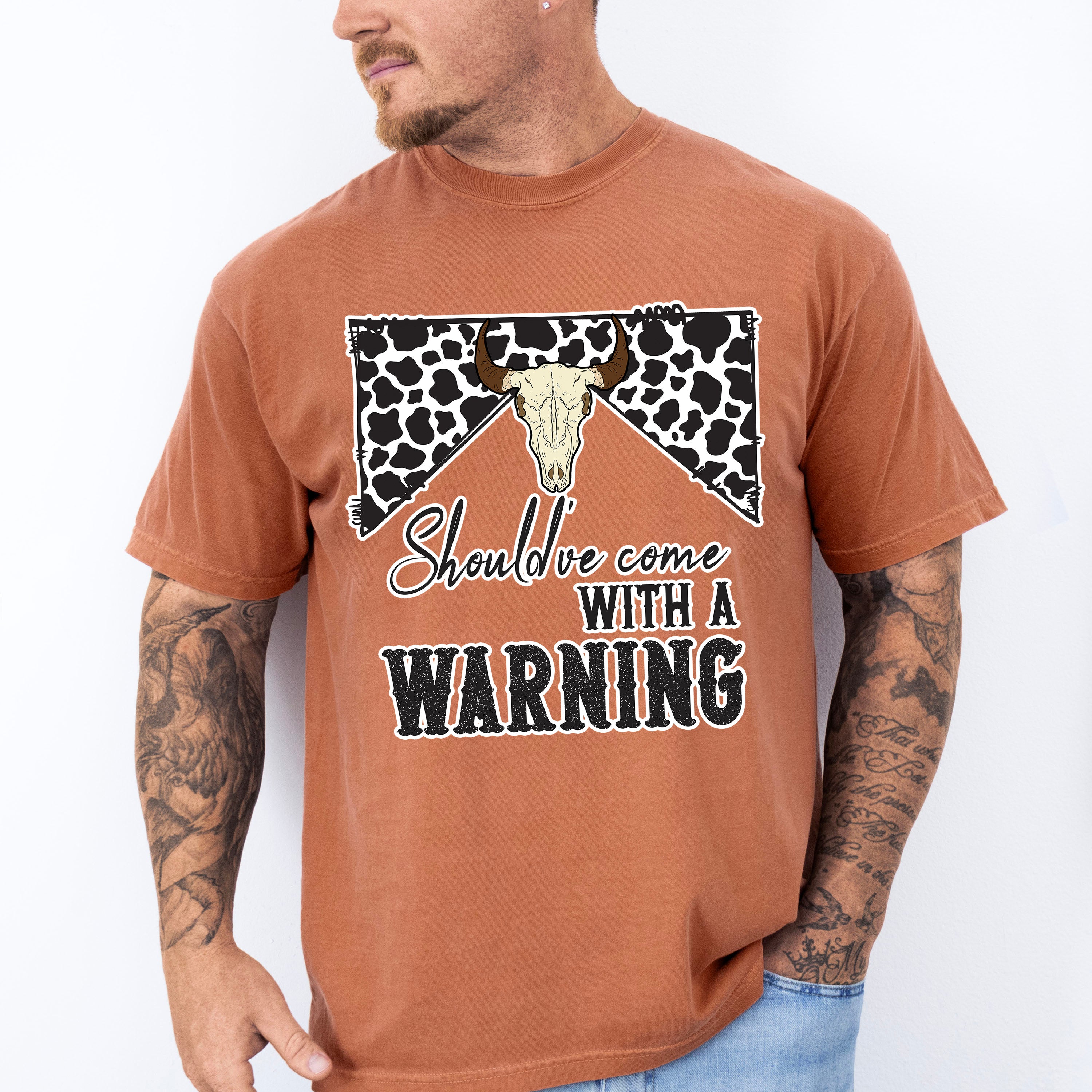 Should've Come With Warning Design - Western Unisex Crewneck T-Shirt Sweatshirt Hoodie