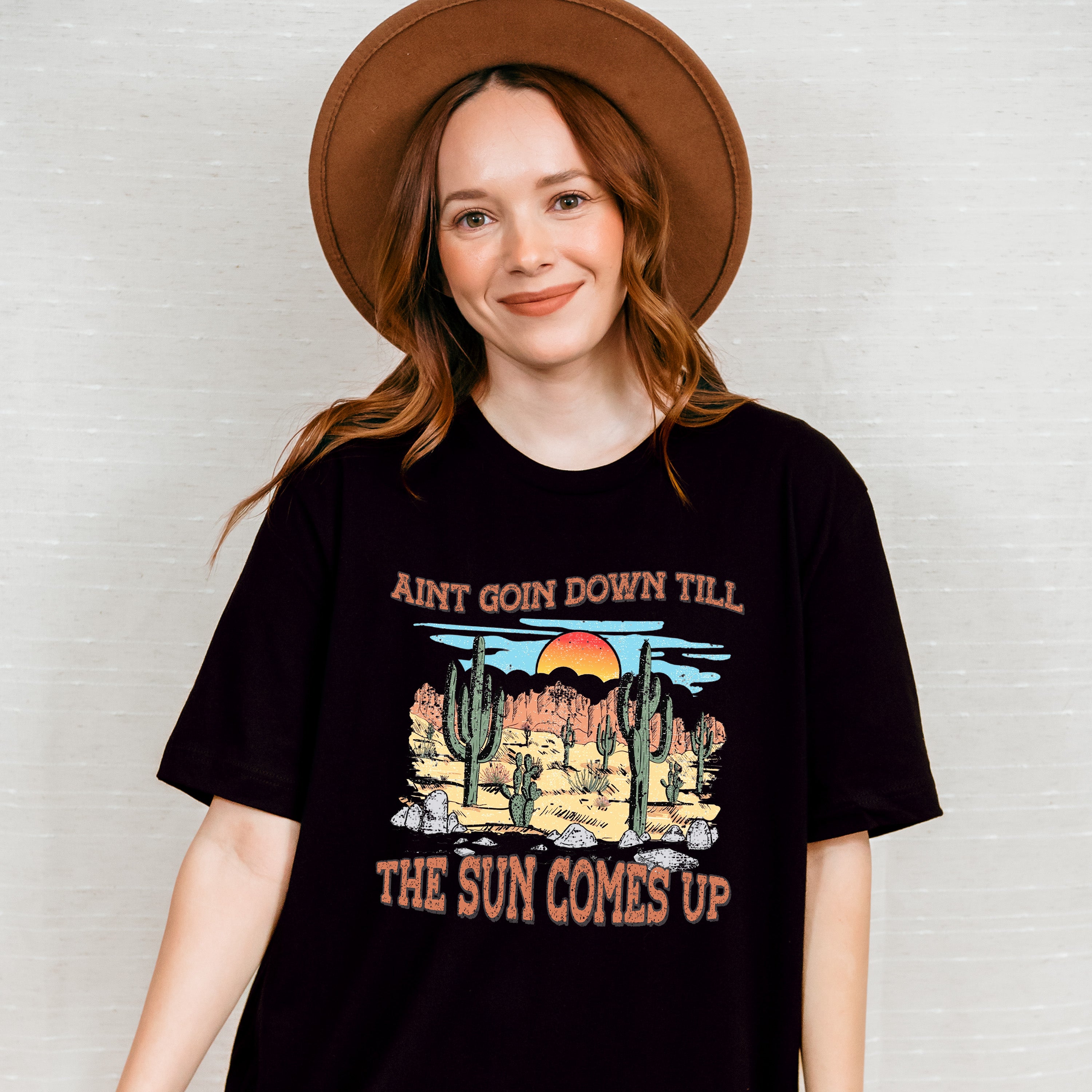 Aint Goin Down Till The Sun Comes Up Design - Western Unisex Crewneck T-Shirt Sweatshirt Hoodie