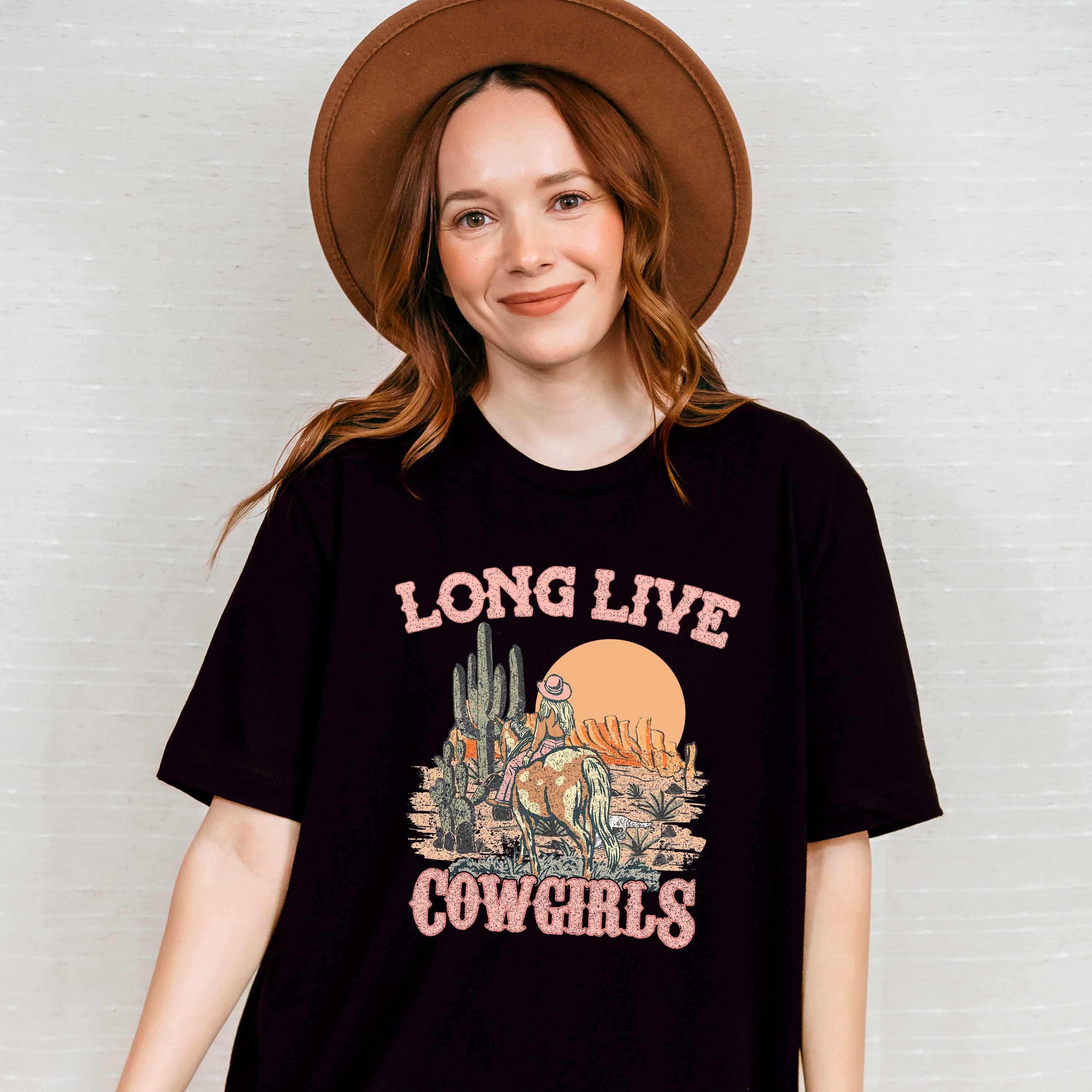 Long Live Cowgirls Design - Western Unisex Crewneck T-Shirt Sweatshirt Hoodie