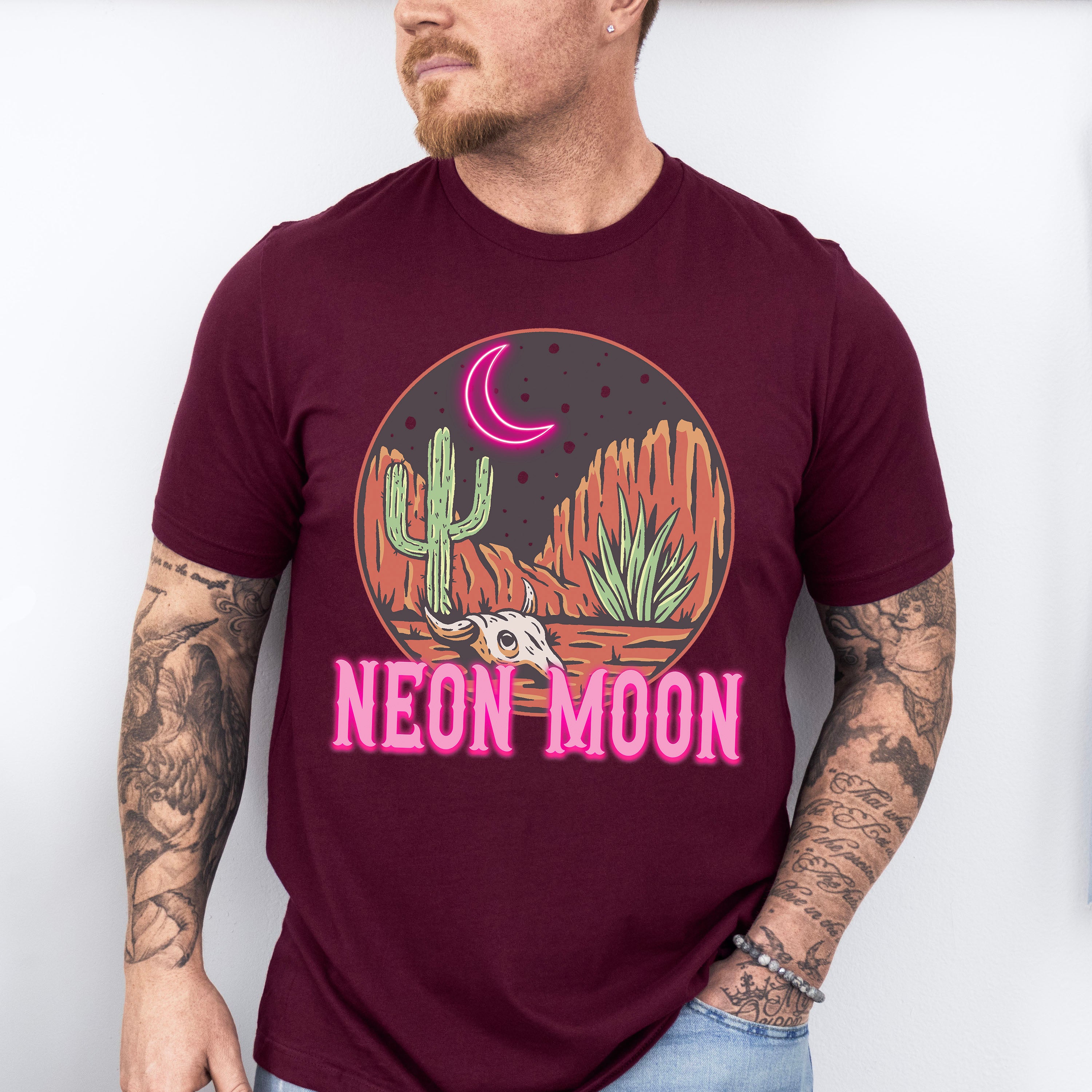 Neon Moon Western Design - Western Unisex Crewneck T-Shirt Sweatshirt Hoodie