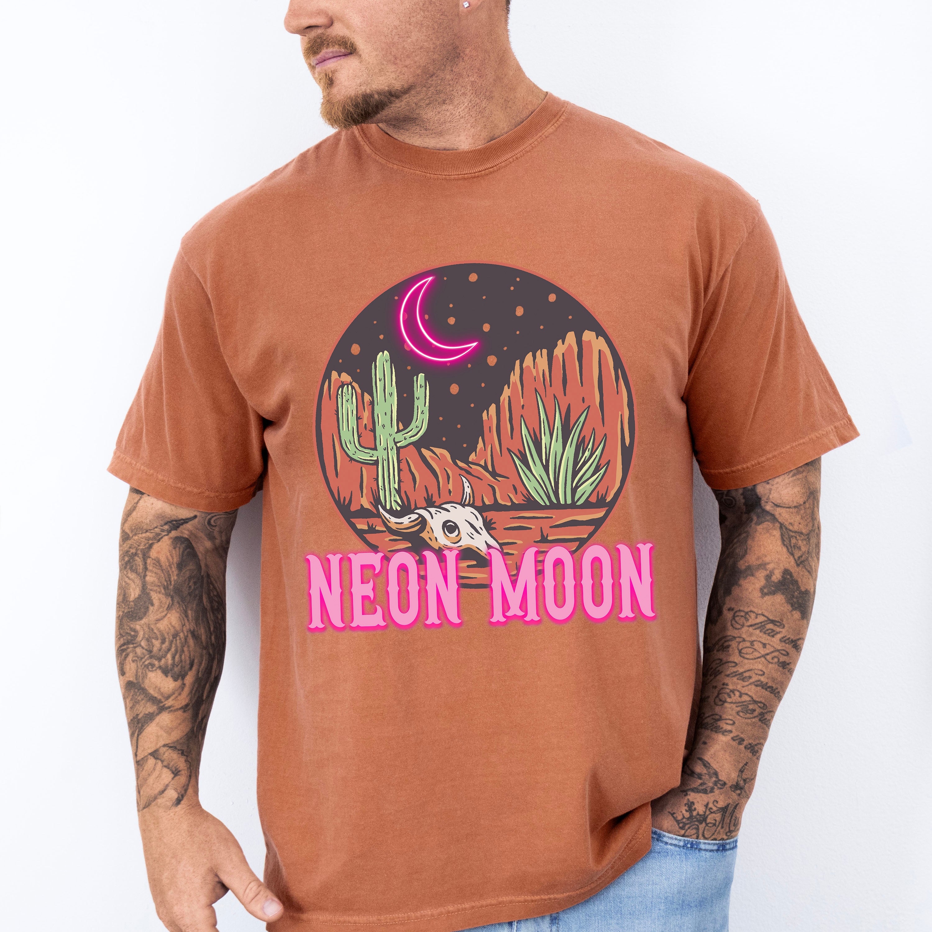 Neon Moon Western Design - Western Unisex Crewneck T-Shirt Sweatshirt Hoodie