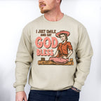 I Just Smile God Bless Design - Western Unisex Crewneck T-Shirt Sweatshirt Hoodie