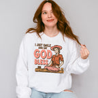 I Just Smile God Bless Design - Western Unisex Crewneck T-Shirt Sweatshirt Hoodie