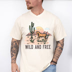 Wild And Free Design - Western Unisex Crewneck T-Shirt Sweatshirt Hoodie