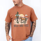 Wild And Free Design - Western Unisex Crewneck T-Shirt Sweatshirt Hoodie