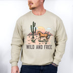 Wild And Free Design - Western Unisex Crewneck T-Shirt Sweatshirt Hoodie