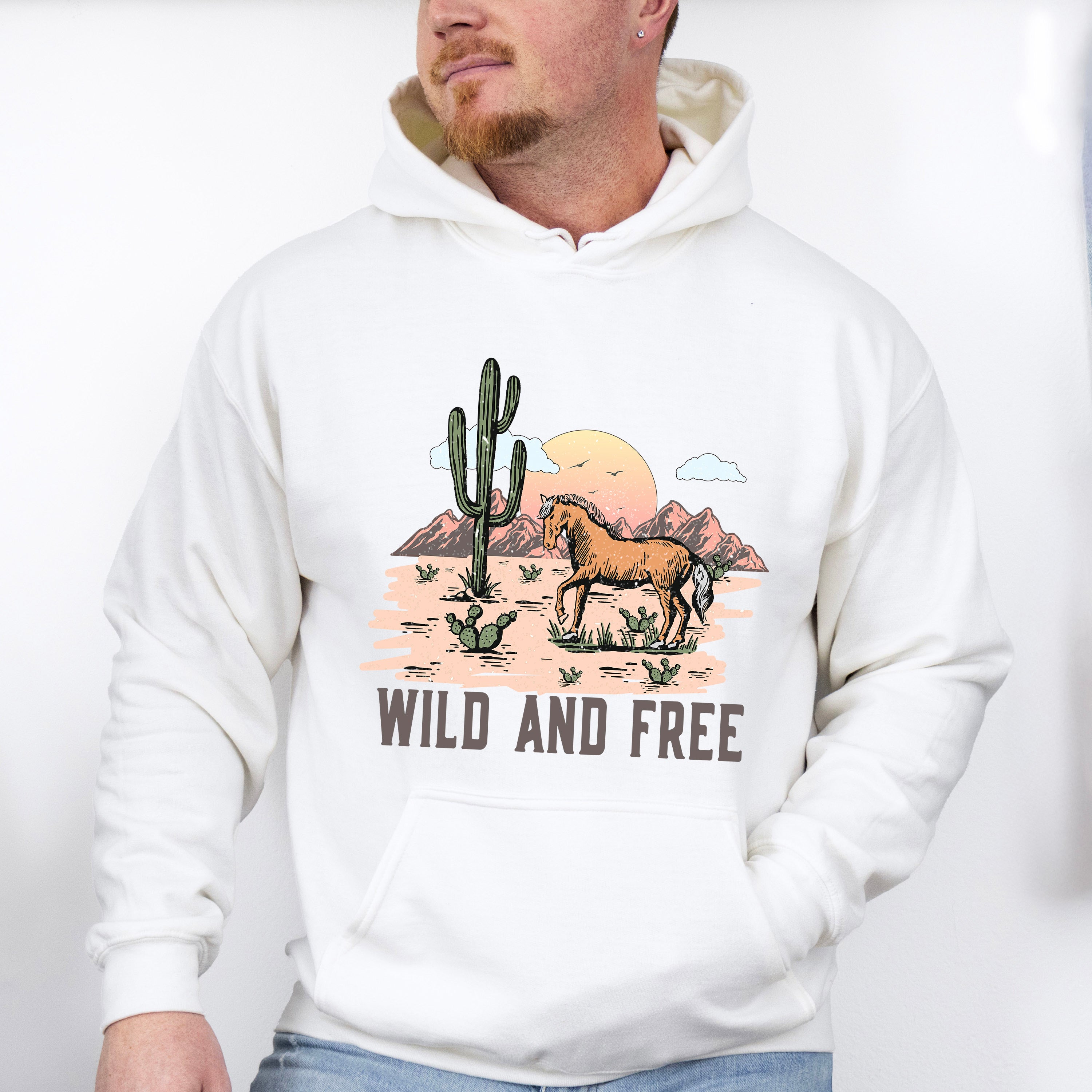 Wild And Free Design - Western Unisex Crewneck T-Shirt Sweatshirt Hoodie