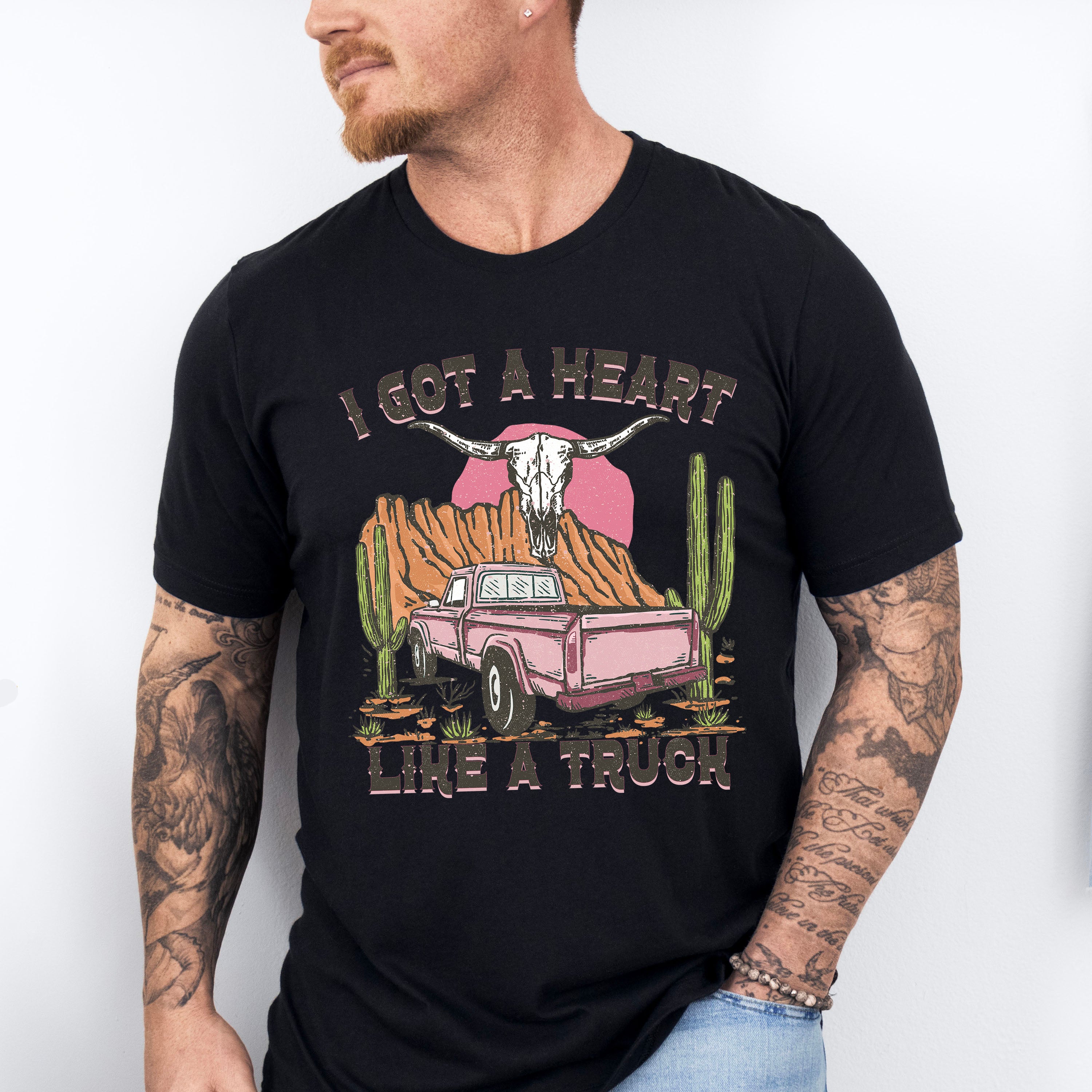 I Got Heart Like A Truck Design - Western Unisex Crewneck T-Shirt Sweatshirt Hoodie