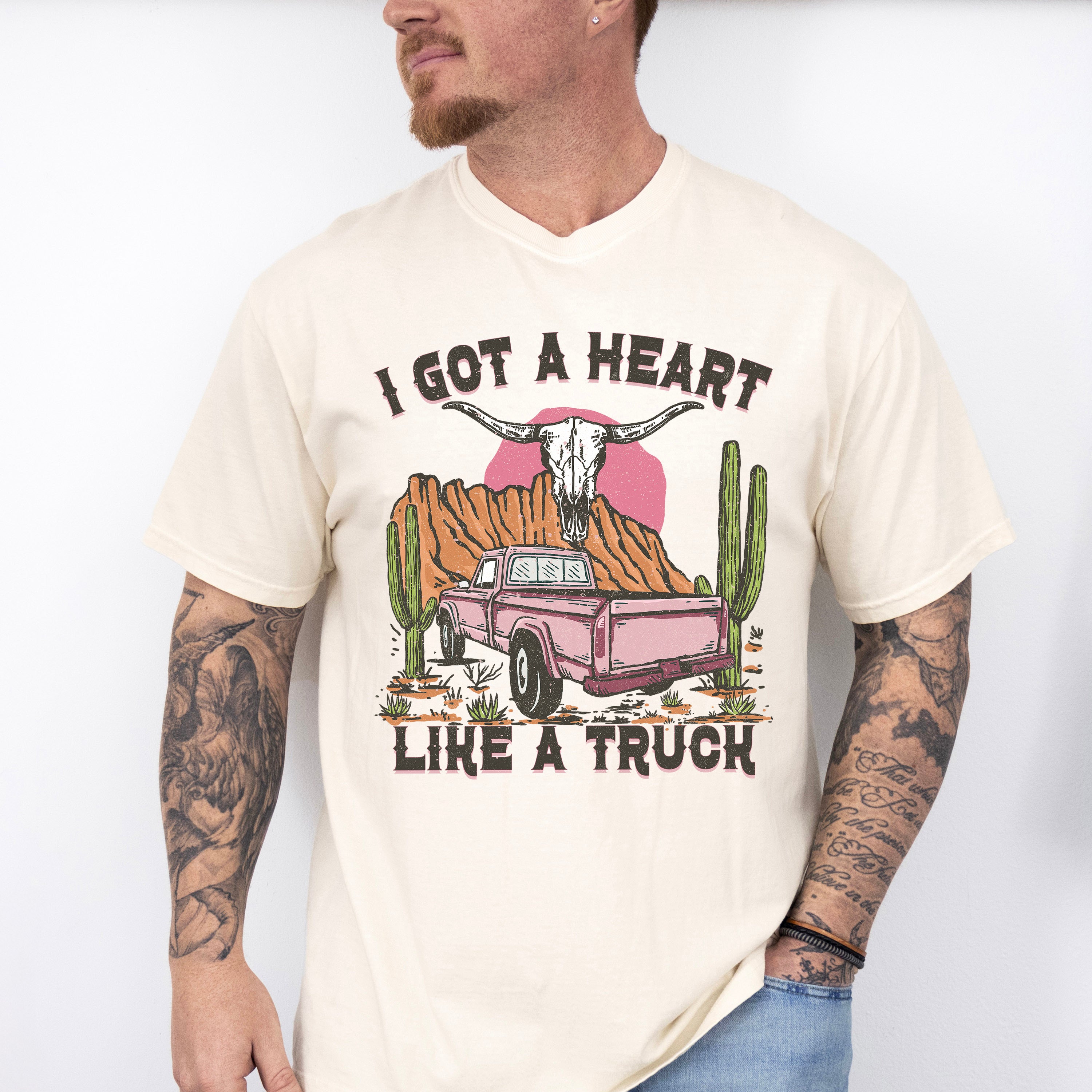 I Got Heart Like A Truck Design - Western Unisex Crewneck T-Shirt Sweatshirt Hoodie