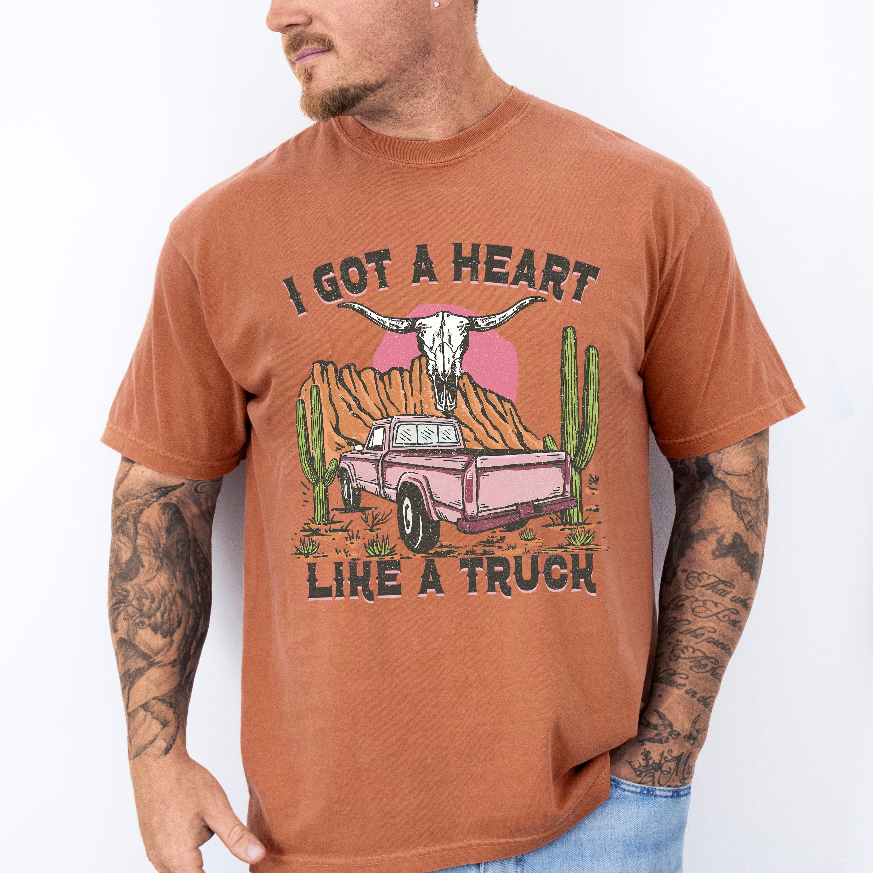 I Got Heart Like A Truck Design - Western Unisex Crewneck T-Shirt Sweatshirt Hoodie